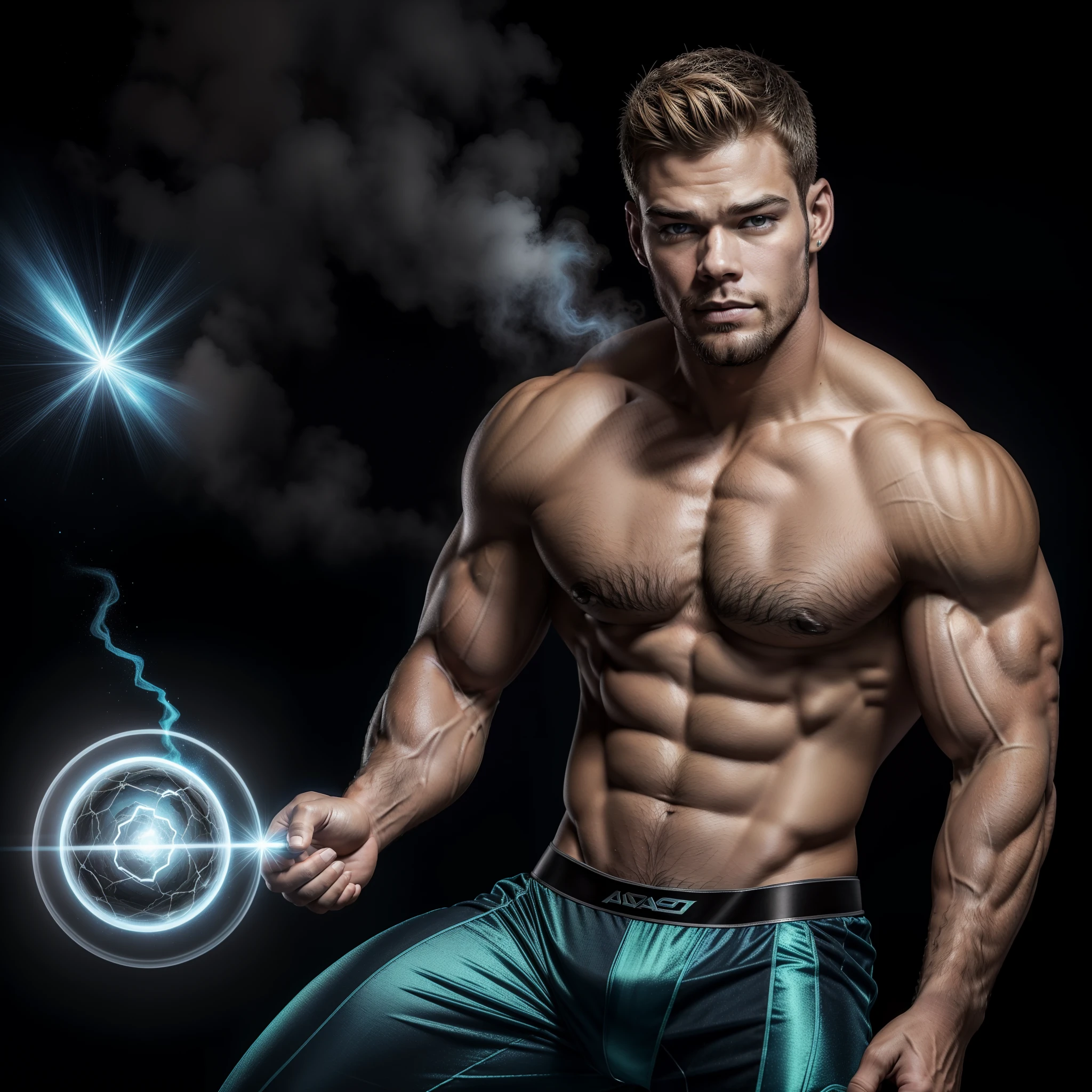Homem bonito com grandes e massive asas de penas brancas nas costas, arcanjo,  grandes asas, semelhante ao ator kellan Lutz, moreno  20 years com 30 anos,  peitoral definidos, muscular arms,  olhos de luz, usando terno AZUL, gravata dourada, , usando Coroa de ouro, focar nos detalhes do rosto, Saindo raios felizes,  serious and attractive man, usando terno AZUL, halo dourado , halo dourado,, extremely muscular, gravata dourada,floating above your head, Magic Angel and Royal Effect, capa de filme, with magical bursts of light, guerreiro celestial poderoso, semelhante  ao ator kellan Lutz, moreno, s, cabelos pretos, Cara  ,fundo da imagem preto escuro, (8k, Foto RAW, melhor qualidade, obra-prima: 1.2), (realista, fotorrealista: 1.37), profesional lighting.Uma varinha  dourada,Magic in the hand, to make magic flashes of the wand tip, Peido gostoso, Asas brancas de anjos, Terno AZUL exi