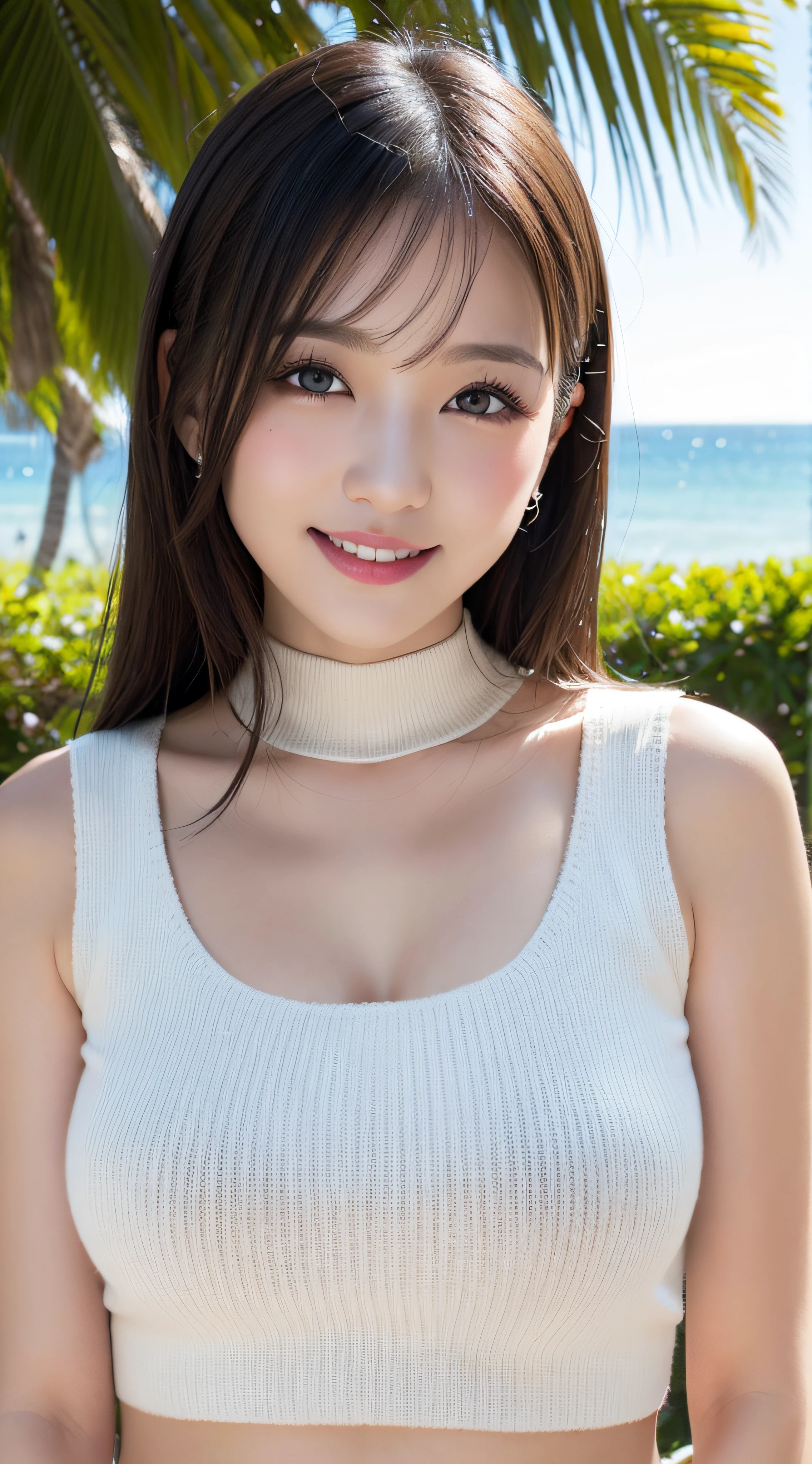 (highest quality、8K、masterpiece、High resolution、genuine、3D),Best Quality、15 years old, (cleavage), cute smile、elementary school face, loli, loli, The face is that of aika-sawaguchi、symmetrical face、bright black eyes、highly detailed eyes、Beautiful detailed eyes、shiny eyes, maid outfit, shiny skin