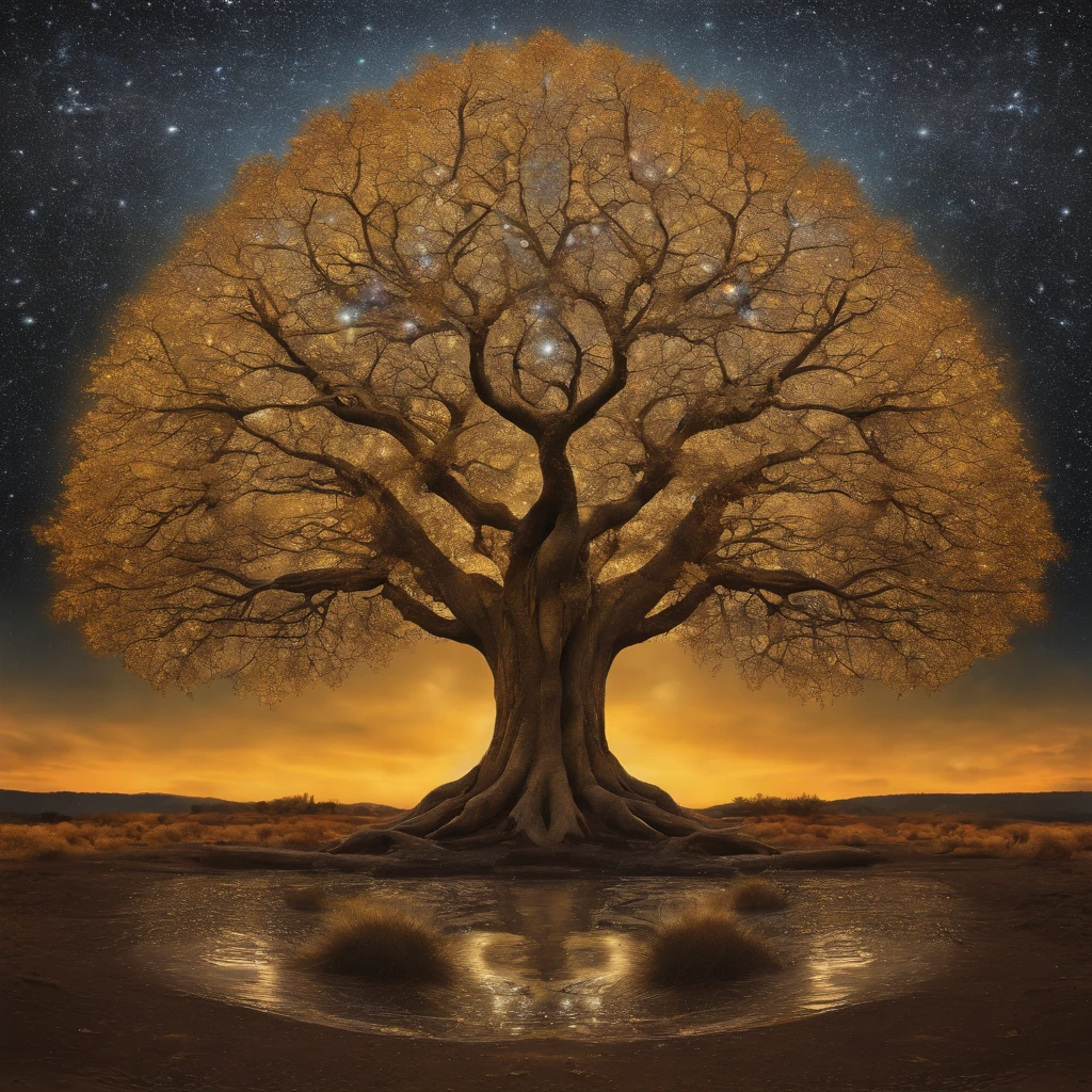 Beautiful symmetrical full body photo with oil painting，With thick brushstrokes and wet paint，Fibonacci，the golden ratio，Melted wax，Visible brush strokes，surrounded by crystal spheres，3D mosaic wireframe，Neurographics，neurons，The Tree of Life，colours，Loves，intense emotion，oil on the canvas，Thick brushstrokes，insanely details，8K  UHD，tmasterpiece，art  stations，ultra-realistic realism，Van Gogh Starry Sky，of a guy