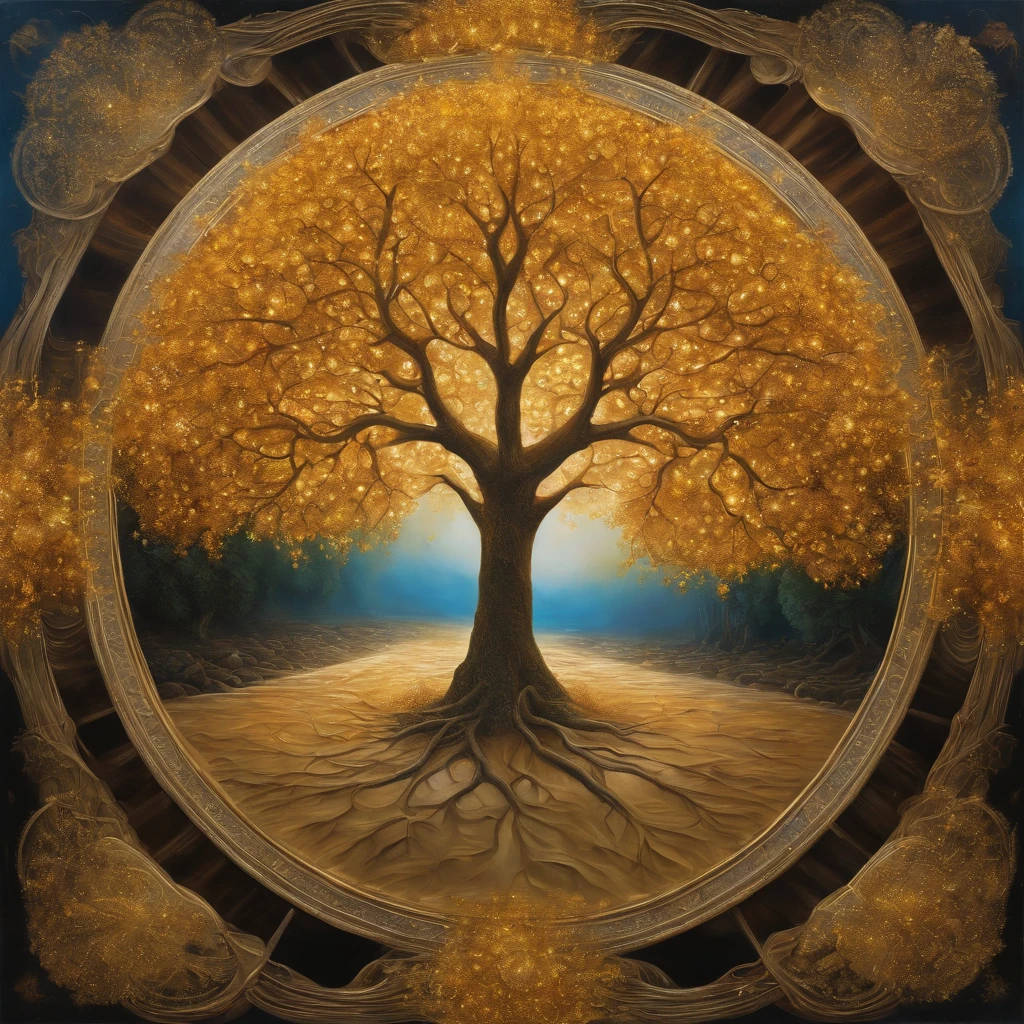 Beautiful symmetrical full body photo with oil painting,With thick brushstrokes and wet paint,Fibonacci,the golden ratio,Melted wax,Visible brush strokes,surrounded by crystal spheres,3D mosaic wireframe,Neurographics,neurons,The Tree of Life,colours,Loves,intense emotion,oil on the canvas,Thick brushstrokes,insanely details,8K UHD,tmasterpiece,art stations,ultra-realistic realism,Van Gogh Starry Sky,of a guy