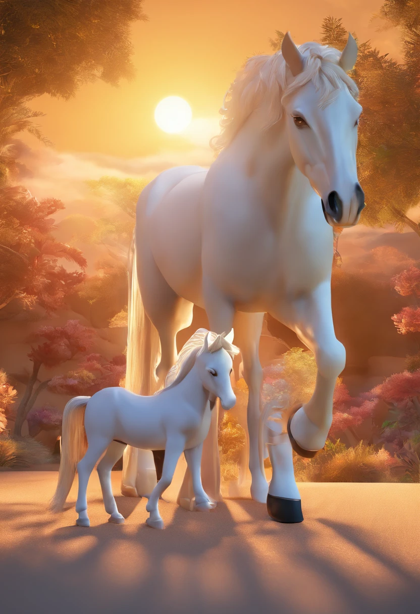 O menino e um cavalo seu amigo branco