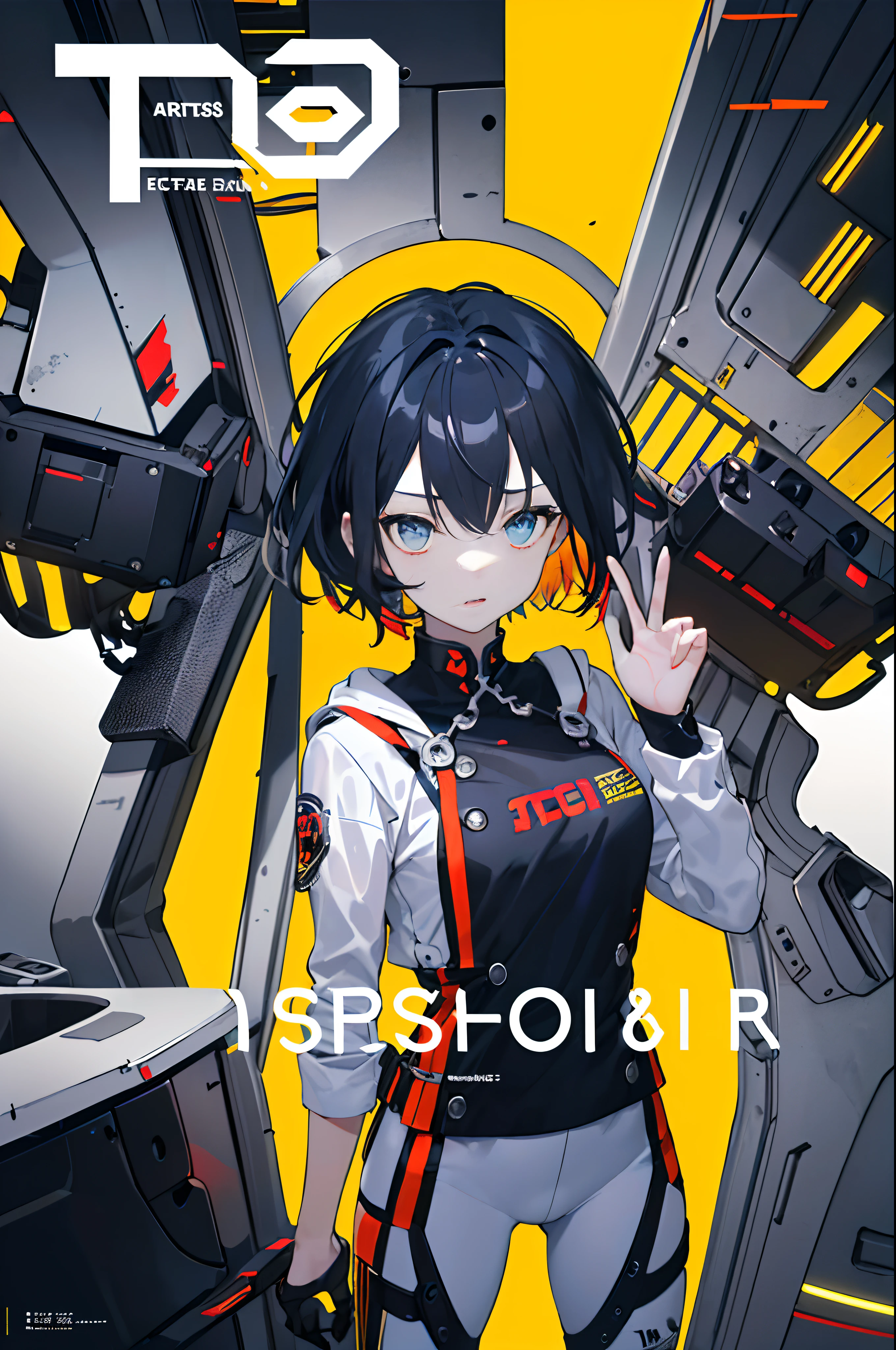 ((((Dramatic))), (((grittiness))), (((Intense))) The movie poster features a young woman as the central character。She stands confidently in the center of the poster,Wear fashion-forward cyborg-futuristic outfits,with a determined expression on her face。The background is dark and gritty,There is a sense of danger and a strong feeling。The text is bold and eye-catching,With catchy slogans,Adds to the overall drama and excitement。The color palette is dominated by dark colors,Dotted with bright colors,Make the poster dynamic and visually striking,tachi-e (Magazines:1.3), (Cover-style:1.3), Fashionab, woman, vibrant, Outfit, posing on a, Front,rich colourful,dyna,Background with,element in,self-assured,Expressing the,halter,statement,Attachment,A majestic,coil,Runt,Touching pubic area,Scenes,text,Cover of a,boldness,attention-grabbing,titles,Fashionab,typeface,Catchy,titles,more big,Smart、moderno、Trendy、focus-on、Fashionab、,tmasterpiece,Need,Best quality at best,Hyper-detailing,8K ,hyper HD