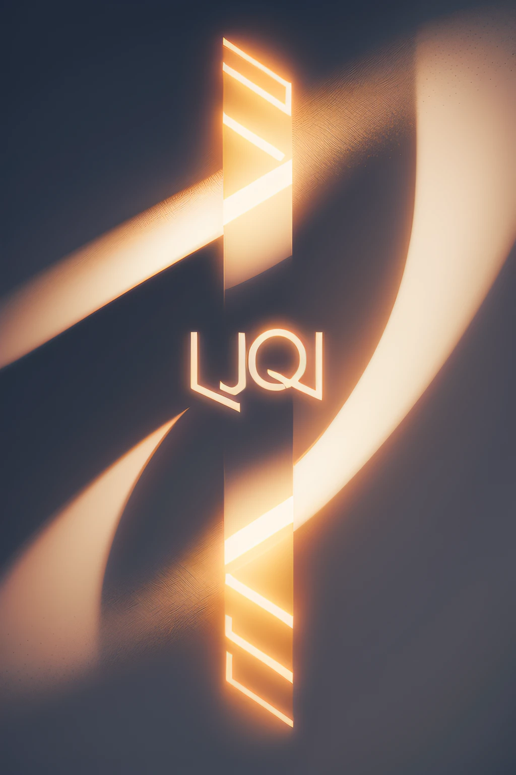 digital print logo, written UNQ, with white light