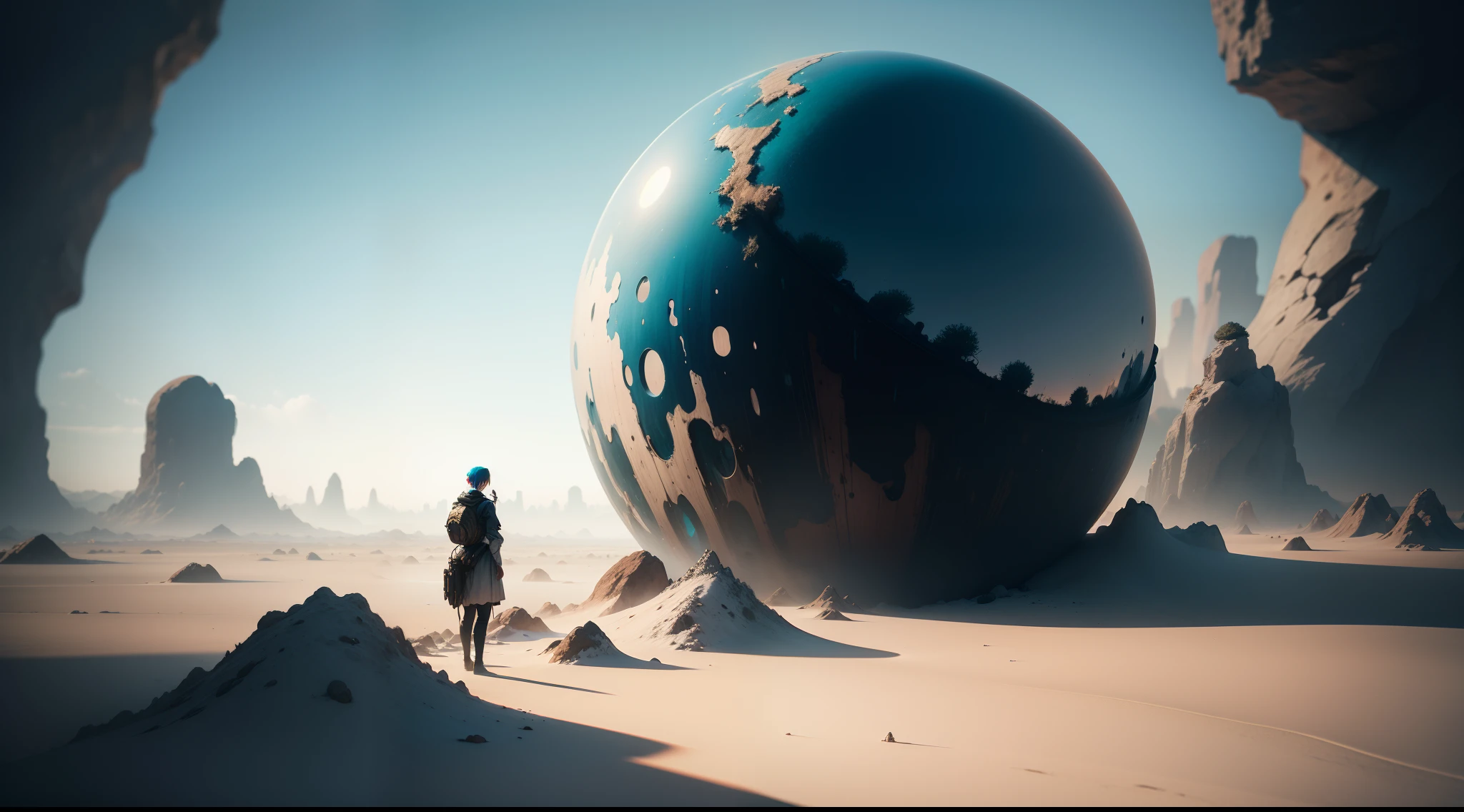 Imagine a sad, intricately beautiful world, filled with wonderfully textured and stained paint artifacts of human existence, surrealist aesthetic octane rendering;, 8k