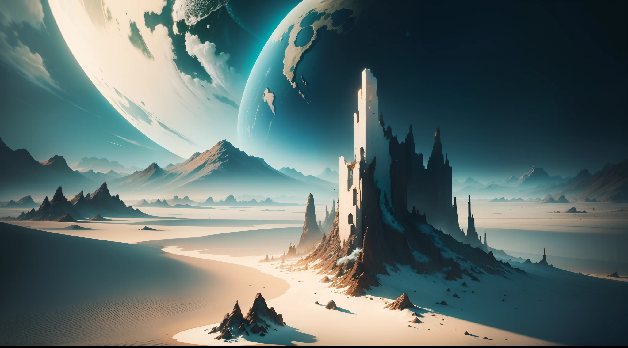 Imagine a sad, intricately beautiful world, filled with wonderfully textured and stained paint artifacts of human existence, surrealist aesthetic octane rendering;, 8k