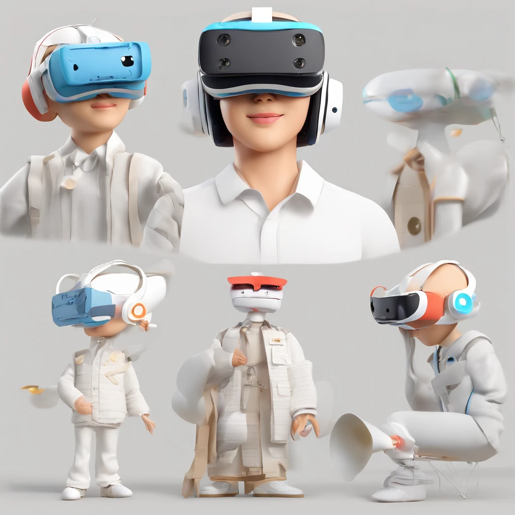 (White background:1.4),(Boy wears VR,Control the drone to fly,AR drawing cartoon characters,Take pictures to record it。Oriental elements),(Chinese illustration:1.3,paper art:1.3, Quilted paper art:1.2),( reasonable design, Clear lines, High sharpness,Best quality, Very detailed, Masterpiece, movie light effect, 4K )