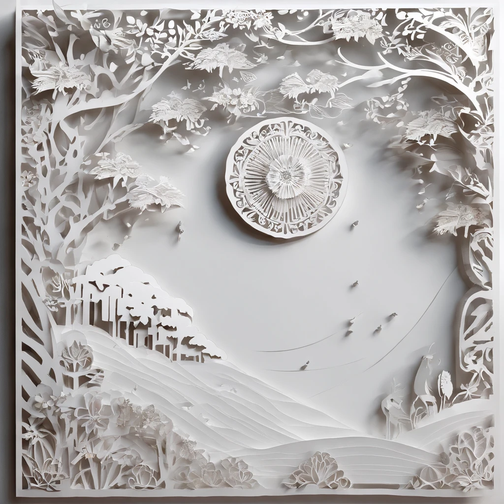 (White background:1.4),(Boy wears VR,Control the drone to fly,AR drawing cartoon characters,Take pictures to record it。Oriental elements),(Chinese illustration:1.3,paper art:1.3, Quilted paper art:1.2),( reasonable design, Clear lines, High sharpness,Best quality, Very detailed, Masterpiece, movie light effect, 4K )