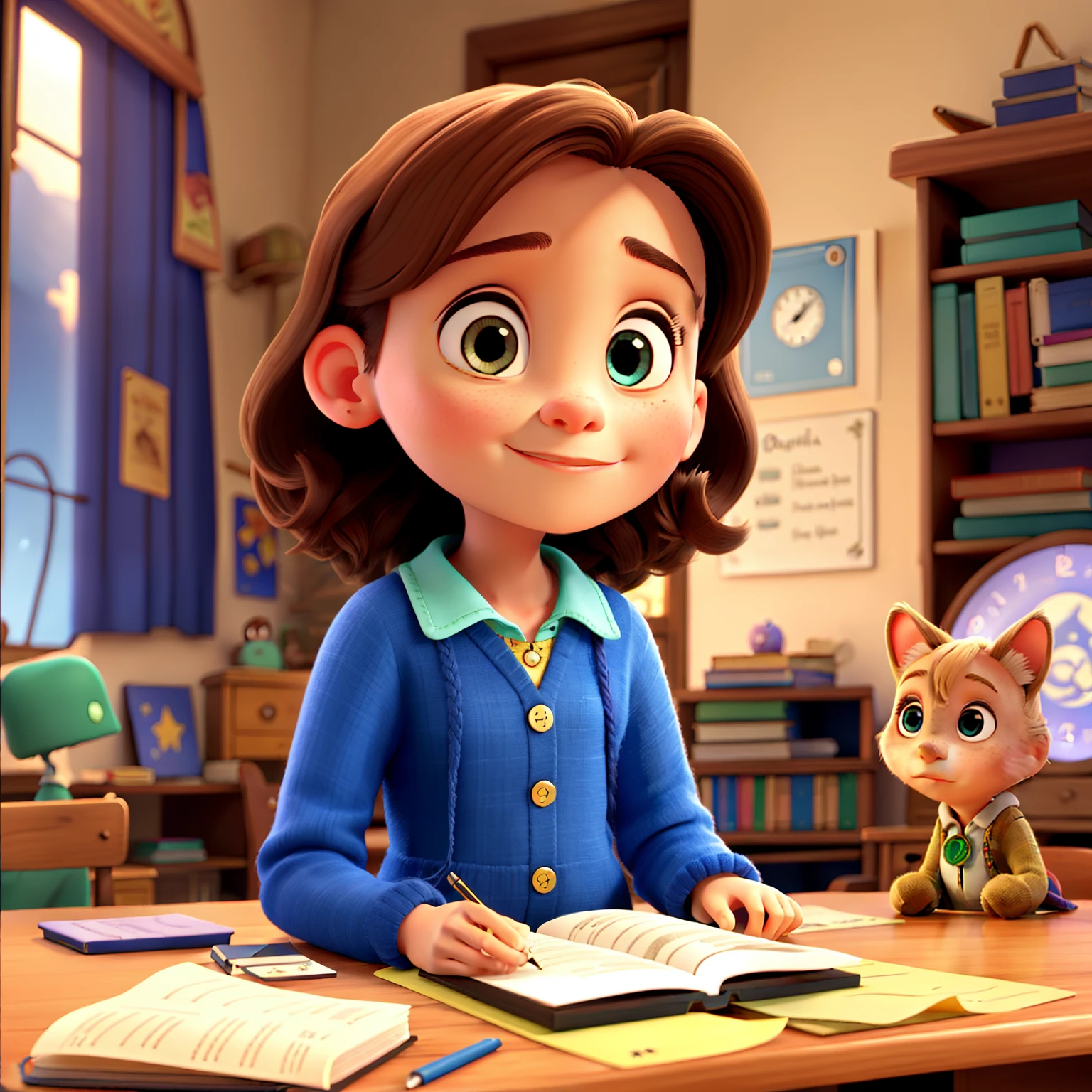 a curious girl named Sofia with her magical book
