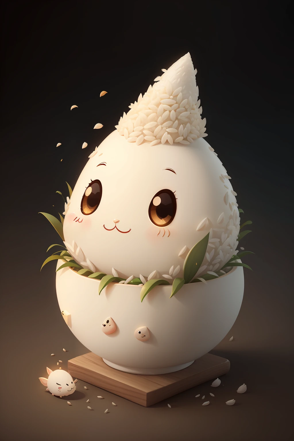 Lovely rice，Rice ear cartoon image，IP design，Simplified，3Drenderingof，octane
8K, 4K, hyper HD,