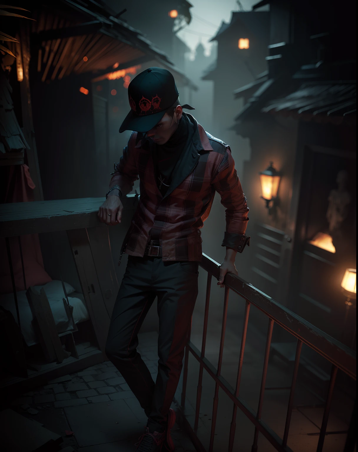 Horror dark background and light manage high quality