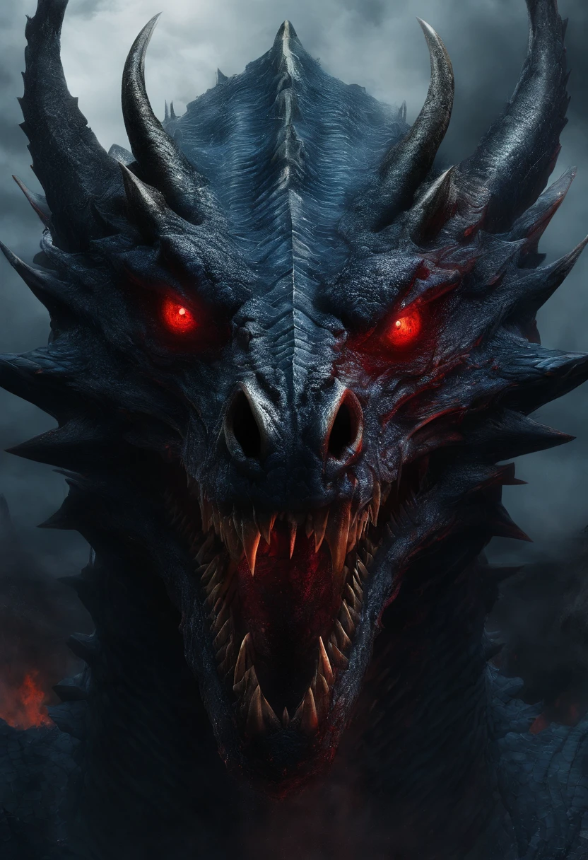 (Dragon Sky Dorado) CU (piercing red eyes),Close-up let go (Blood and fire) Through the nose,Chest scales,full bodyesbian,high high quality,8K,Many details,Fire lettuce,Alas,4 legs,Spotted claws,golds,dangers,fires,dentes pontiagudos,big dragon,immensity,threatening,imponent,Blue scales