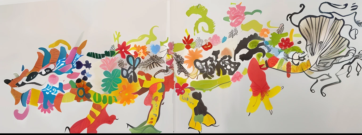 A dragon covered with flowers