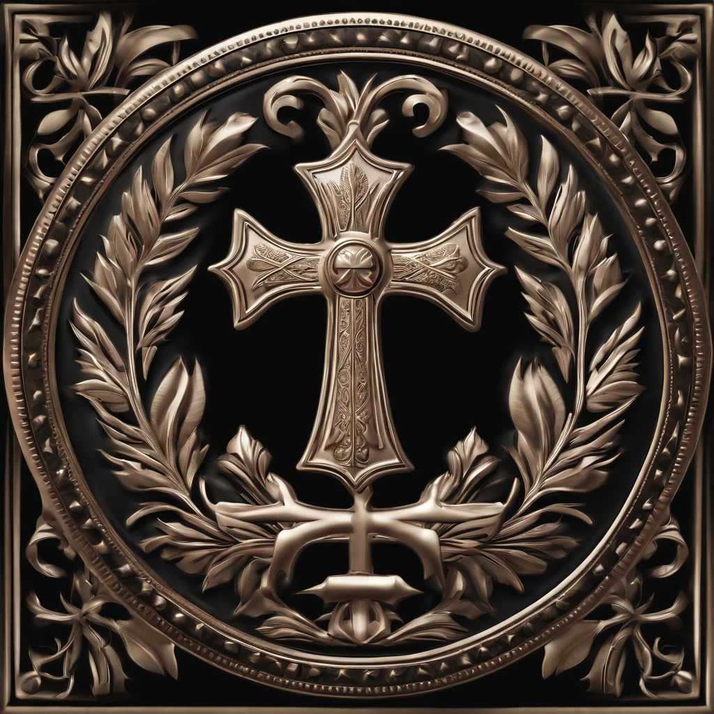 （Game achievement medallion design），Silver medal，Flat 2D effect，Ear of wheat border，Pattern of hammer screwdriver cross in the middle of the medallion