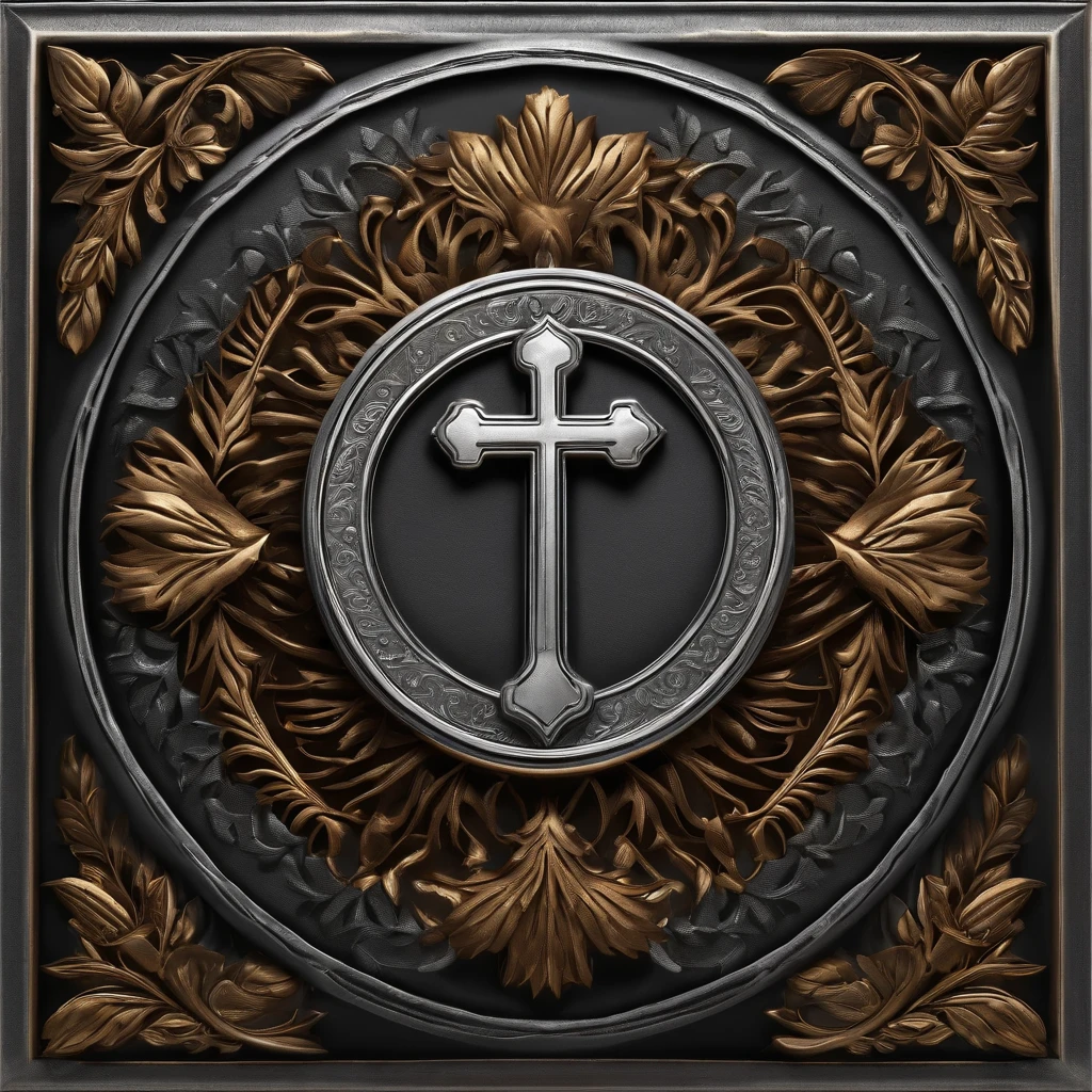 (Game achievement medallion design),Silver medal,Flat 2D effect,Ear of wheat border,Pattern of hammer screwdriver cross in the middle of the medallion