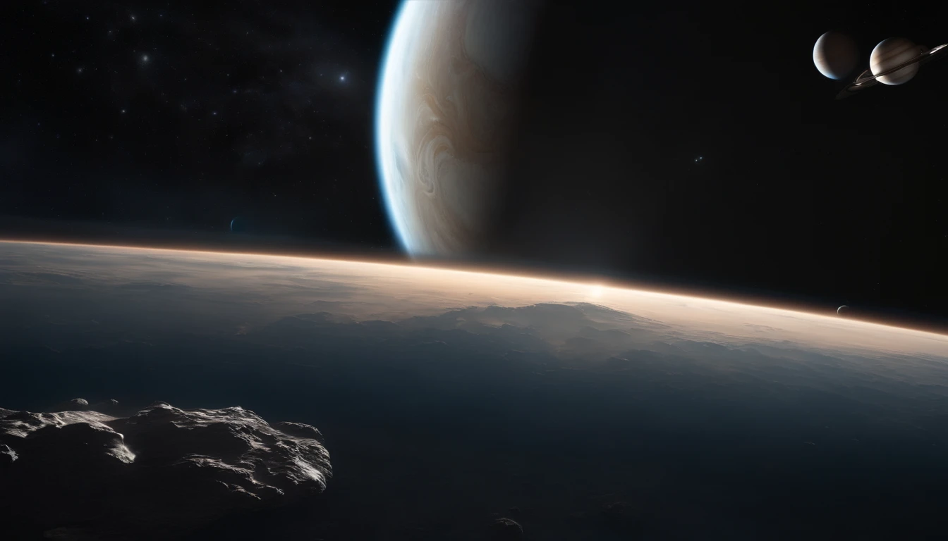 (best quality,4k,8k,highres,masterpiece:1.2),ultra-detailed,(realistic,photorealistic,photo-realistic:1.37),spaceship in space,observing Jupiter,magnificent cosmic imagery,spectacular interstellar view,stellardisplay,stellar exploration,wonderful celestial phenomenon,impressive futuristic spacecraft,highlighting Jupiter's mesmerizing presence,awe-inspiring space exploration,uncover the secrets of the universe,exploring the vastness of space,glimpse into the mysteries of Jupiter,incredible cosmic journey,revealing the wonders of our solar system,detail-focused spacecraft,immersive cosmic adventure,stunning celestial spectacle,vivid colors portraying the splendor of the universe,surreal space scenery,space odyssey revealing the grandeur of Jupiter,spectacular cosmic encounter,futuristic technological marvel,precise and lifelike depiction of the spaceship,captivating portrayal of Jupiter's mesmerizing beauty,scenic wonder amidst the stars,dramatic lighting illuminating the spacecraft and Jupiter's majestic atmosphere,stunningly realistic portrayal of the spaceship and the cosmic scenery,remarkable attention to detail in capturing Jupiter's distinctive features,flawless execution in rendering the spacecraft and the cosmic backdrop.