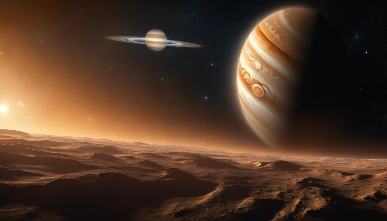 (best quality,4k,8k,highres,masterpiece:1.2),ultra-detailed,(realistic,photorealistic,photo-realistic:1.37),spaceship in space,observing Jupiter,magnificent cosmic imagery,spectacular interstellar view,stellardisplay,stellar exploration,wonderful celestial phenomenon,impressive futuristic spacecraft,highlighting Jupiter's mesmerizing presence,awe-inspiring space exploration,uncover the secrets of the universe,exploring the vastness of space,glimpse into the mysteries of Jupiter,incredible cosmic journey,revealing the wonders of our solar system,detail-focused spacecraft,immersive cosmic adventure,stunning celestial spectacle,vivid colors portraying the splendor of the universe,surreal space scenery,space odyssey revealing the grandeur of Jupiter,spectacular cosmic encounter,futuristic technological marvel,precise and lifelike depiction of the spaceship,captivating portrayal of Jupiter's mesmerizing beauty,scenic wonder amidst the stars,dramatic lighting illuminating the spacecraft and Jupiter's majestic atmosphere,stunningly realistic portrayal of the spaceship and the cosmic scenery,remarkable attention to detail in capturing Jupiter's distinctive features,flawless execution in rendering the spacecraft and the cosmic backdrop.