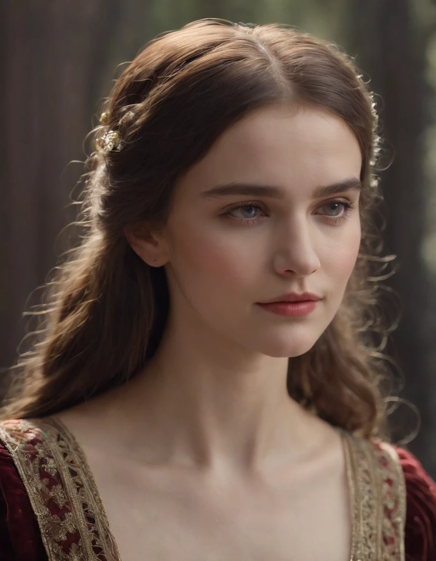 European and American court jewelry necklace, Medieval vintage fashion, HD 9:16 long-haired girls, deep dark background。