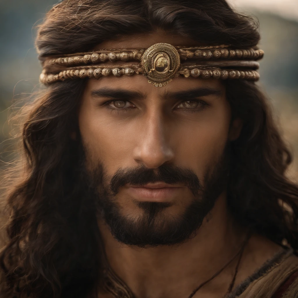 Por favor, create a high-definition image of Jesus Christ in a serene and inspiring environment, where He radiates love and compassion. A imagem deve capturar Sua bondade e divindade, ele deve estar com uma coroa de espinhos e com os olhos em lagrimas, com cores suaves e uma atmosfera de paz. Make sure the image is detailed and suitable for large-format printing.