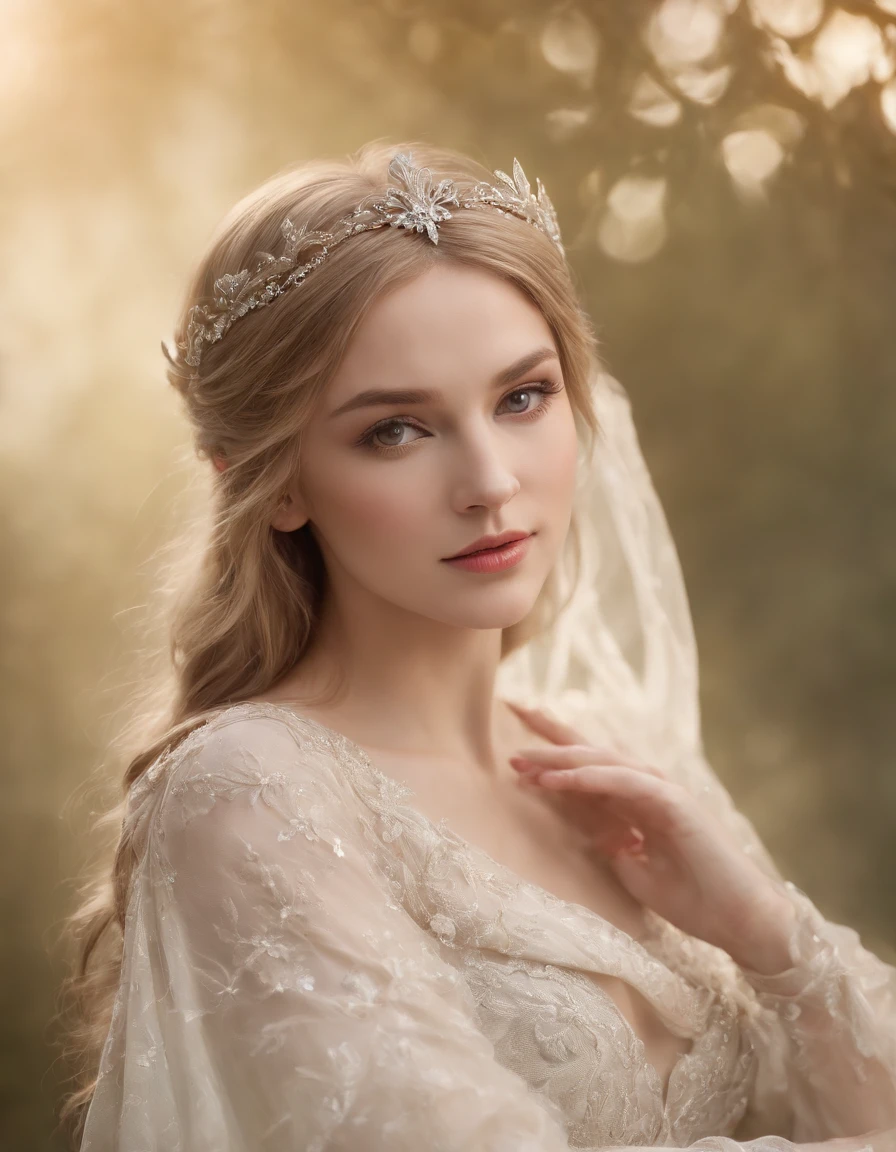 upper body,medium shot, elven princess,The beauty of Wonderland,Brilliant and agile,Delicate drawing technique,The interweaving of various colors,Dancing light and shadow effects,Full of magical atmosphere,Intoxicating。
