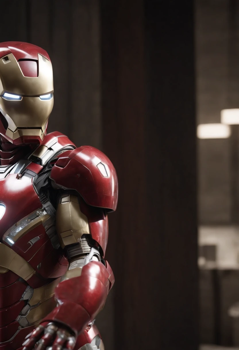 Marvel's grim portrait of Iron Man with intricate angular cybernetic implants inside a brutalist building, cocina futurista, cyberpunk, Foto premiada, Neon lights, cybernetic limb, cuerpo entero, Holding an empty plate, obra maestra, UHD, 32K, ultrarrealista, HQ 4K, Renderizado en Unreal Engine 4K HQ, Renderizado en Unreal Engine 4K HQ, Arte conceptual 4K e hiperrealismo, Renderizado 4K detallado, Ironman, ArtStation 4K, Renderizado 4K de alto detalle, Tendencias 4K en la sede de ArtStation, Extremadamente fotorrealista