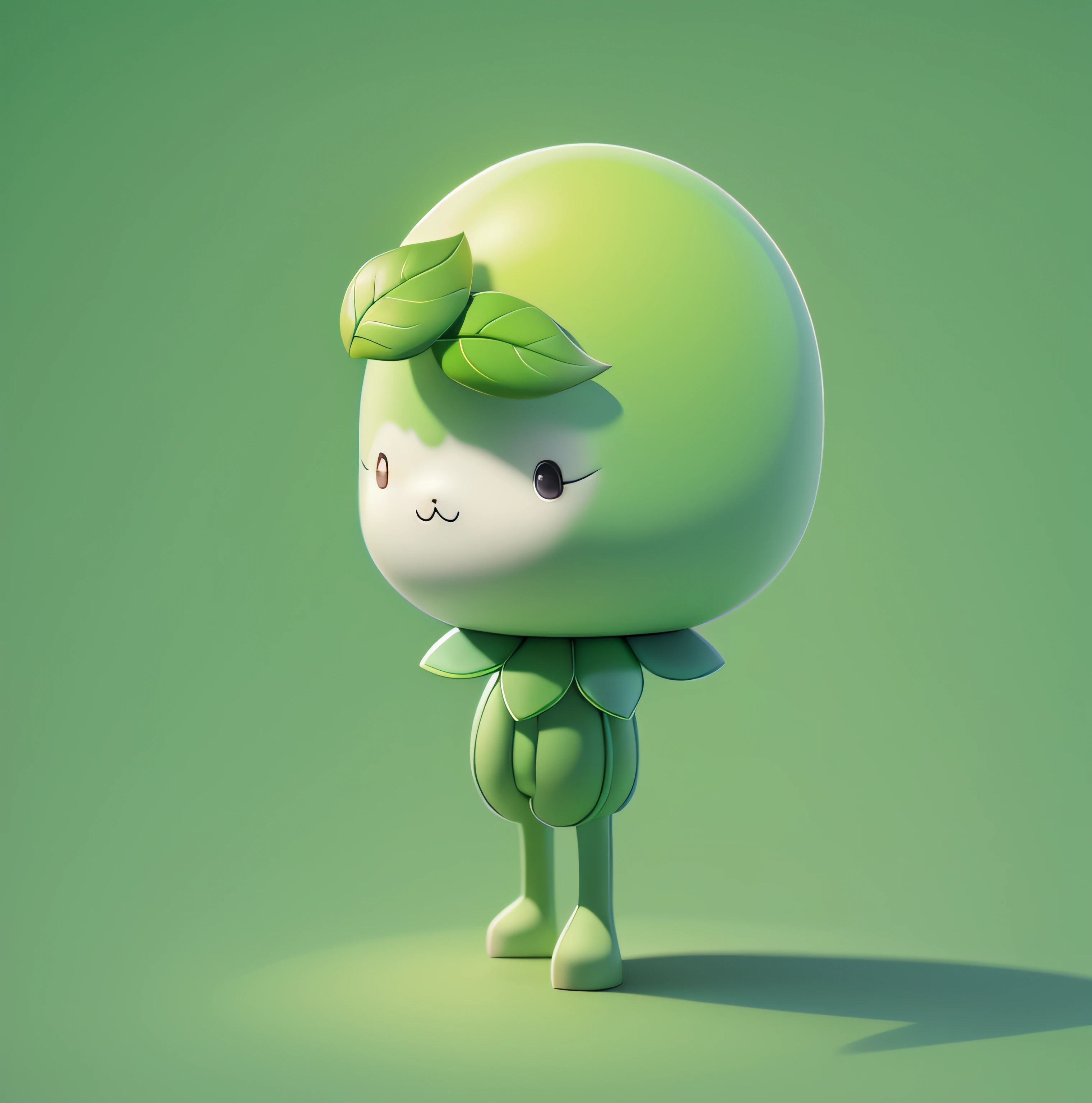 Wearing a green helmet, 3D figure of a green man with two leaves on his head, Left view, Wear a laurel wreath,, Elves dressed in green, The arms droop naturally, Cute 3d render,by Pixar,Rendering of anime sprites,pixie character, wearing green armor and helmet, full body with costume, fluffy green belly, Its name is the white wax tree, cute character, full body mascot, cute forest creature, Green head, character is standing, wearing a melon,Cute 3D image,cute detailed digital art,Explorer mini cute characters,Stylized 3D rendering,3D rendered character art,8k,lovely digital painting,Anime style,Super detailed rendering,clean backdrop