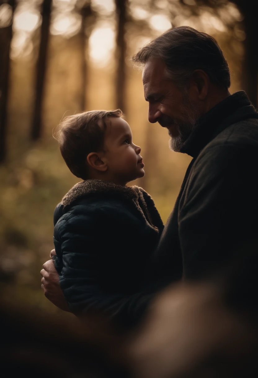 father and son hug