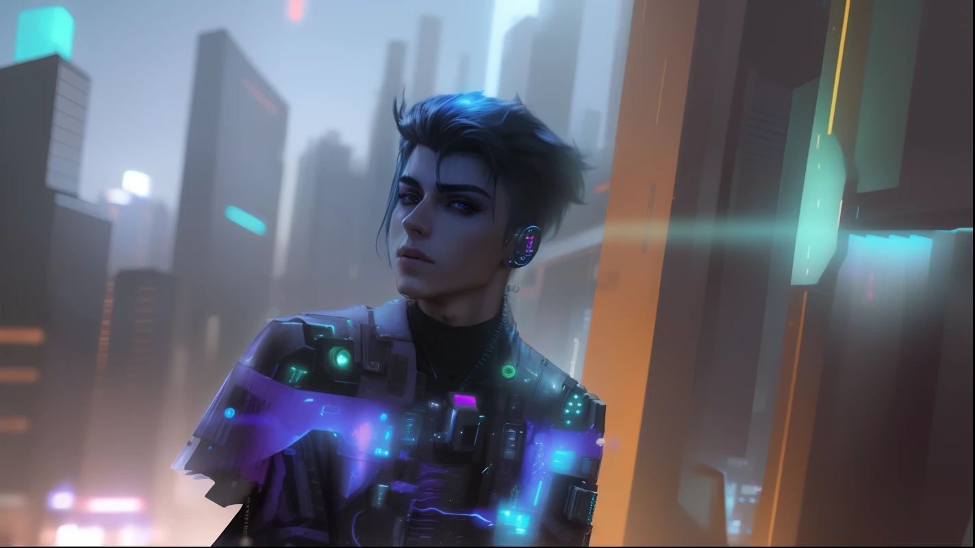 Changes background cyberpunk handsome boy, realistic face, 8k Ultra realistic