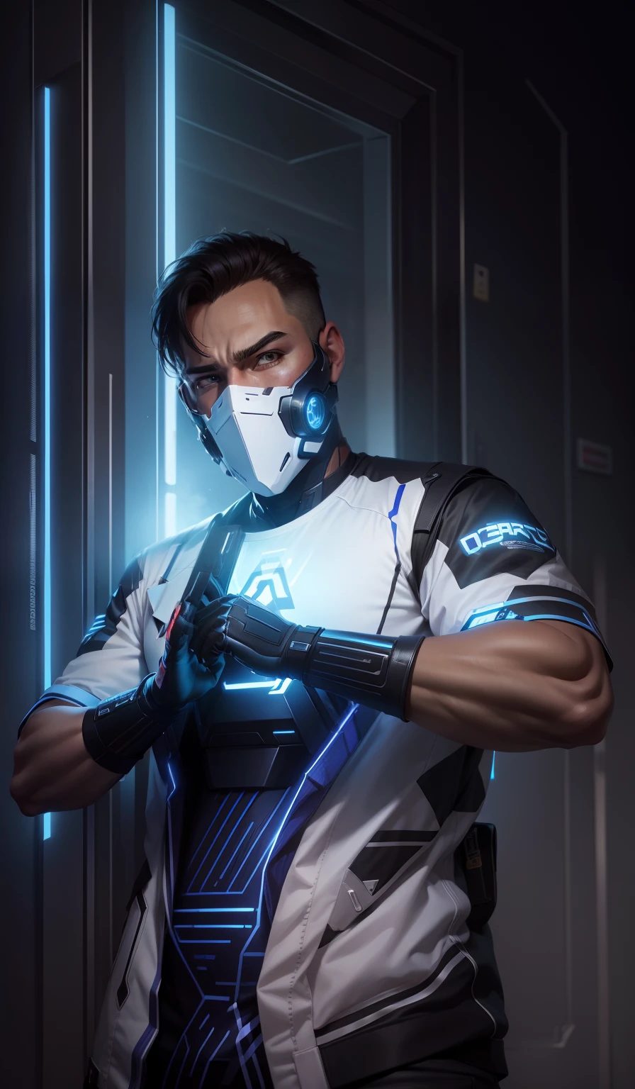 Change background  , cyberprunk handsome boy realistic face ,8 k ultra