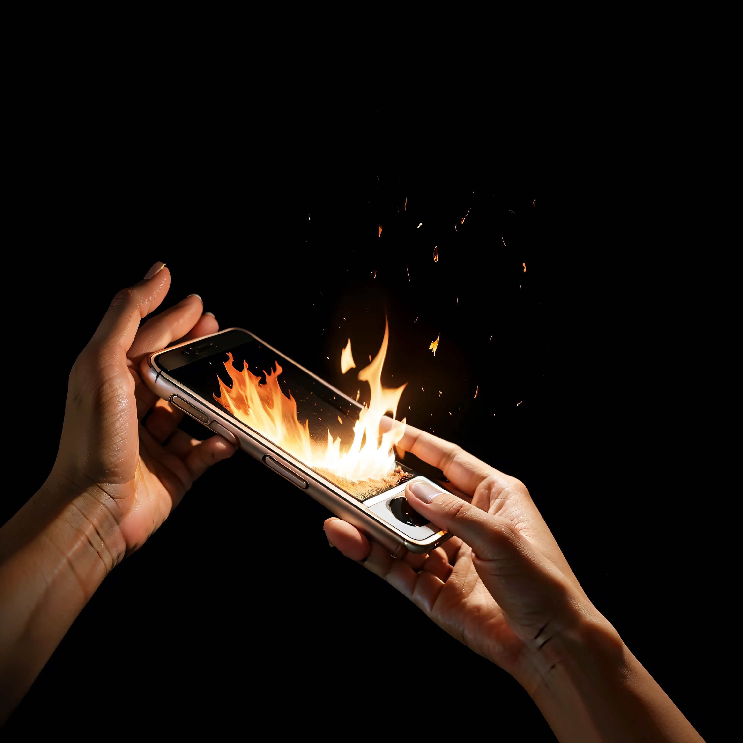 Burning smartphone、
