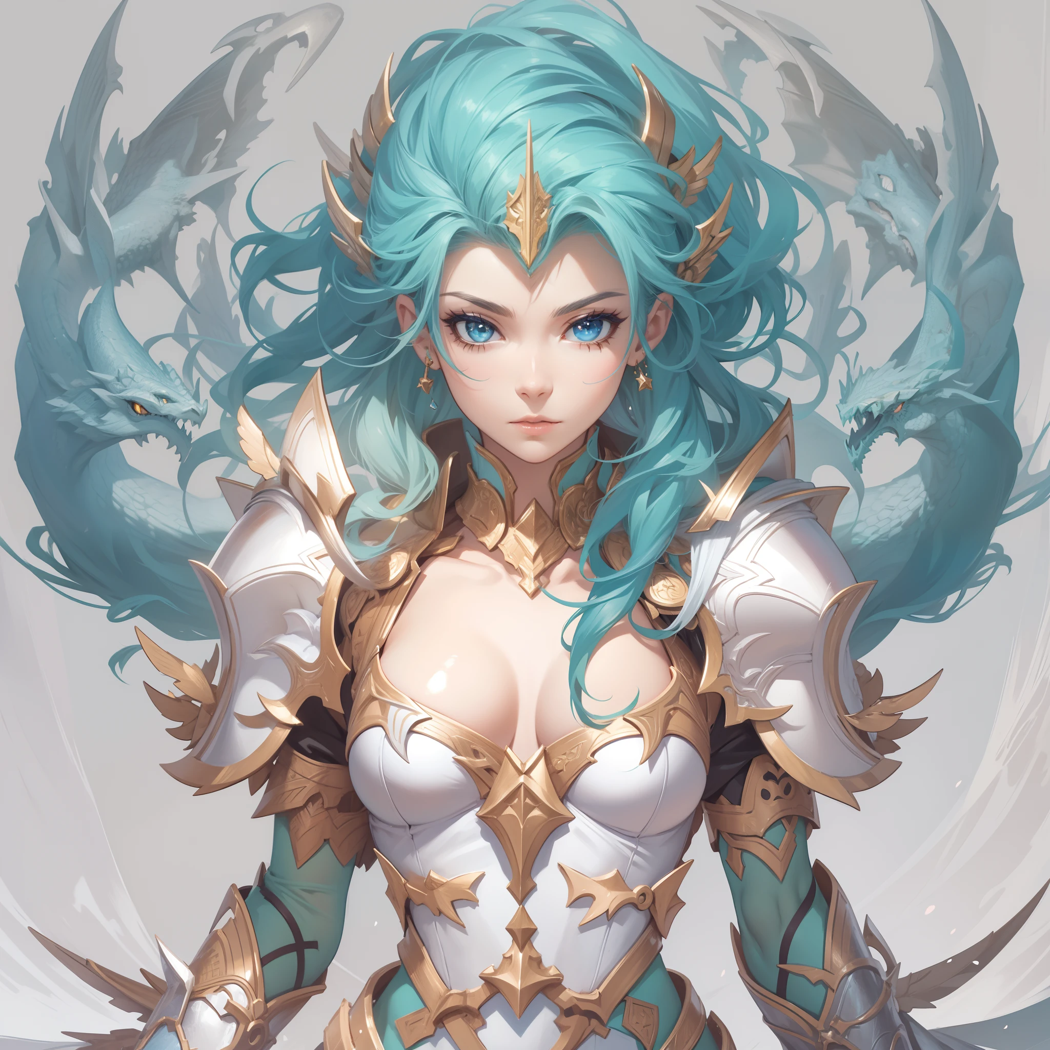 Masterpiece, Highest quality, Detailed face, CharacterDesignSheet,perfectly proportions,full bodyesbian,Full of details, Multiple poses and expressions, Highly detailed, Beautiful paladin girl,Valkyrie,valkyrie,blue hairs,Dragon's horn,ablaze with intensity,Carry a two-handed sword,Pure white armor,Bride,Star decoration,Lace,lacepantyhose, High Balance,Natural light