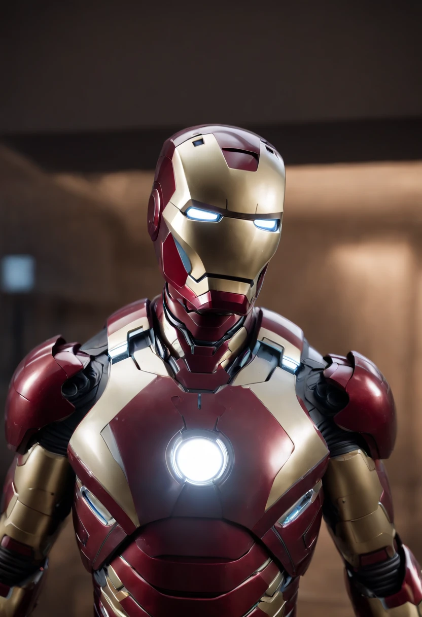 Marvel's somber half-length portrait of Iron Man with intricate angular cybernetic implants inside a futuristic kitchen, cyberpunk, Foto premiada, Neon lights, cybernetic limb, Holding an empty plate, obra maestra, UHD, 32K, ultrarrealista, HQ 4K, Renderizado en Unreal Engine 4K HQ, Renderizado en Unreal Engine 4K HQ, Arte conceptual 4K e hiperrealismo, Renderizado 4K detallado, Ironman, ArtStation 4K, Renderizado 4K de alto detalle, Tendencias 4K en la sede de ArtStation, Extremadamente fotorrealista