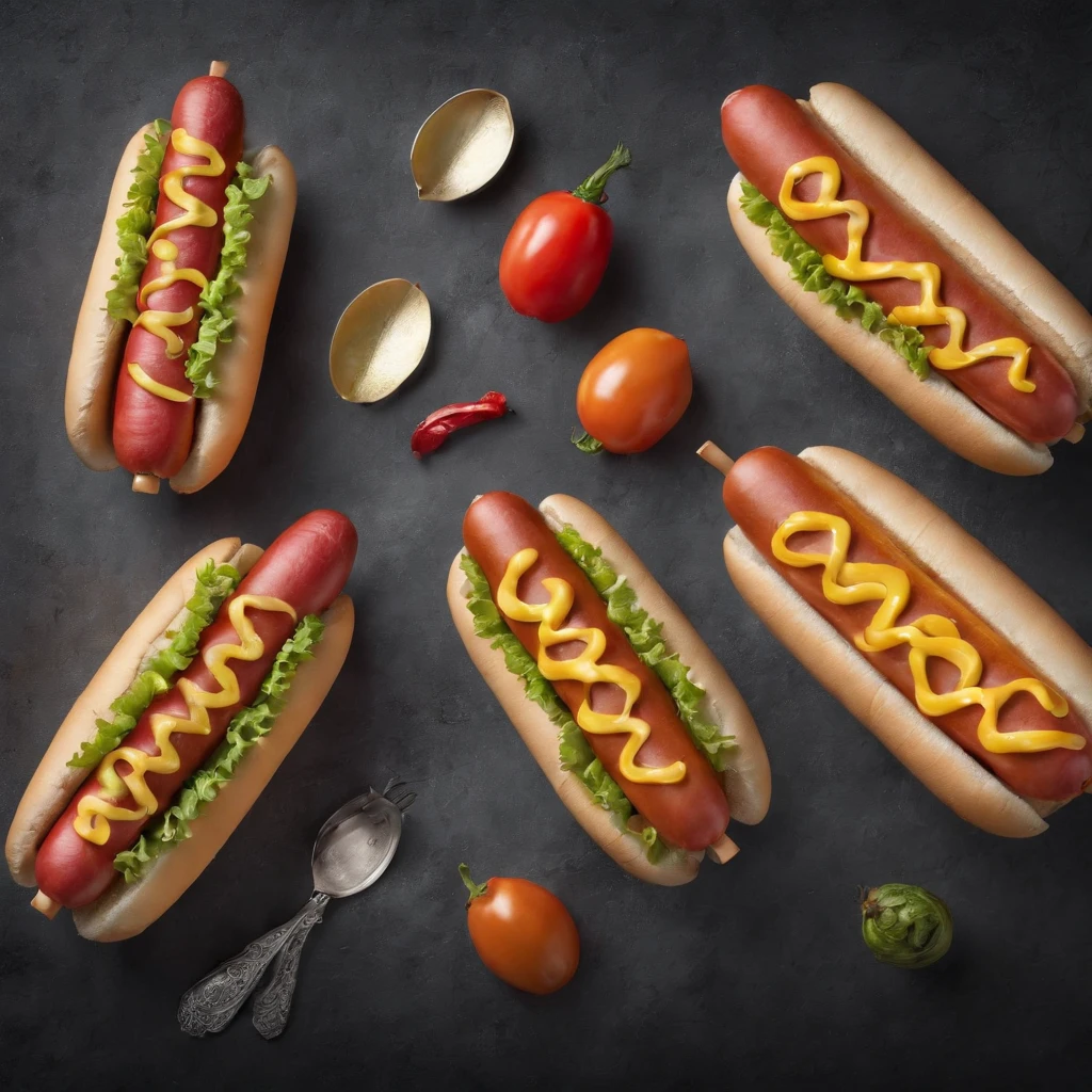 Hot dog, cinemactic, fotografia profissional, studio illumination, studio background, advertising photography, detalhes intrincados, hiper-detalhado, Ultra realista, 8k UHD