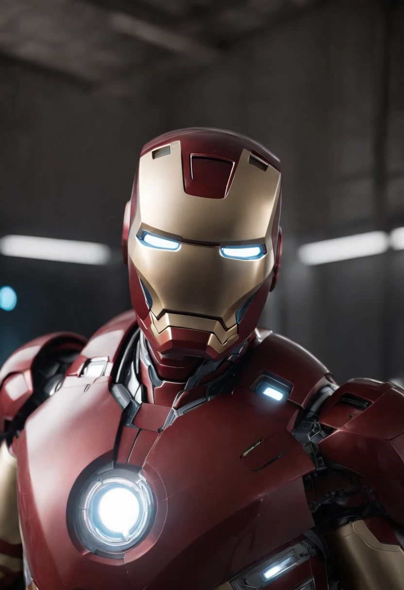 Marvel's somber half-length portrait of Iron Man holding an empty plate, with intricate angular cybernetic implants within a futuristic kitchen, cyberpunk, Foto premiada, Neon lights, cybernetic limb,  obra maestra, UHD, 32K, ultrarrealista, HQ 4K, Renderizado en Unreal Engine 4K HQ, Renderizado en Unreal Engine 4K HQ, Arte conceptual 4K e hiperrealismo, Renderizado 4K detallado, Ironman, ArtStation 4K, Renderizado 4K de alto detalle, Tendencias 4K en la sede de ArtStation, Extremadamente fotorrealista