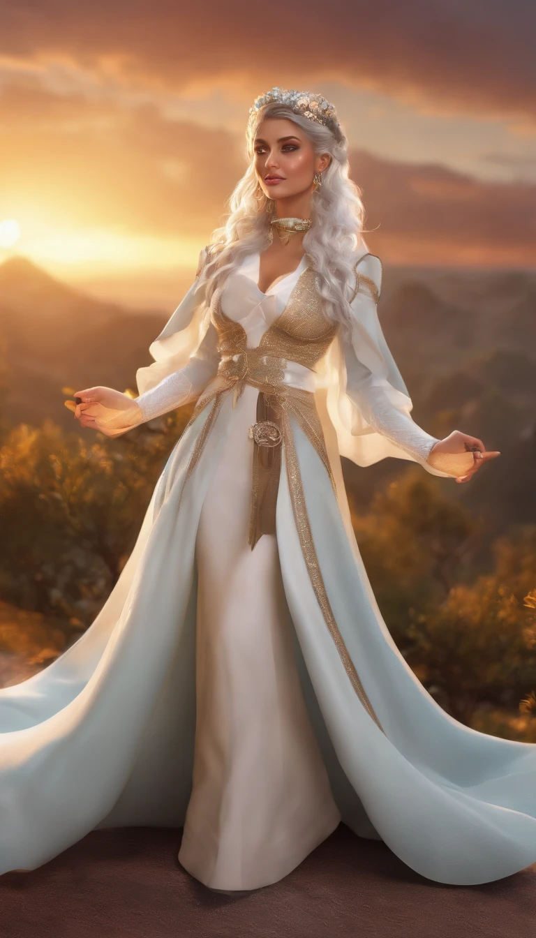 (Dynamic Angle:1.4), ((Pose all over the body:1.5), (Colorful:1.2), (Extremely detailed CG Unity 16k wallpaper:1.1), (Noise Removal Strength: 1.45), (tmasterpiece:1.37), ((offcial art)), Top quality, Sunset, sky, hilltop, steams, Game CG, Science fiction, Monster, Orc symbaroum, double bun hair, Shiny hair, multicolored hair, Pupil of the slit, without nose, (Masterpiece), (Masterpiece), Masterpiece, Best quality