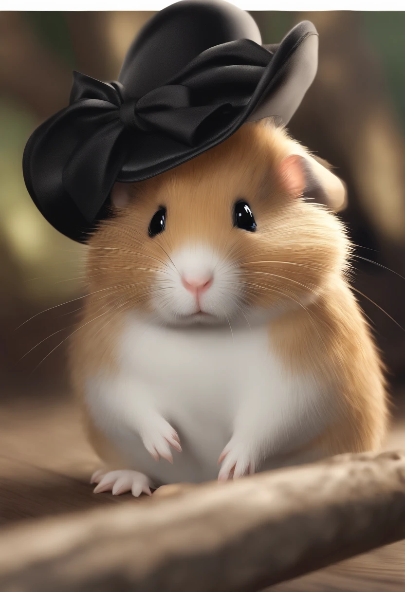 (drawn in a realistic, detailed, and vivid) A cute illustration of a hamster wearing mourning clothes, [black dress](best quality), [elegant black hat](best quality), [tiny black bow](best quality), [mourning veil](best quality:1.2), [solemn expression](best quality:1.2), [grieving eyes](best quality:1.2), [subtle tears](best quality:1.1), [dainty paws](best quality), [delicate whiskers](best quality), [soft fur](best quality), [subdued lighting](best quality), [subtle shadows](best quality), [gentle background](best quality), [monochromatic color scheme](best quality:1.1), [subtle greyscale tones](best quality:1.1), [fine details](ultra-detailed), [realistic texture](photorealistic:1.37).