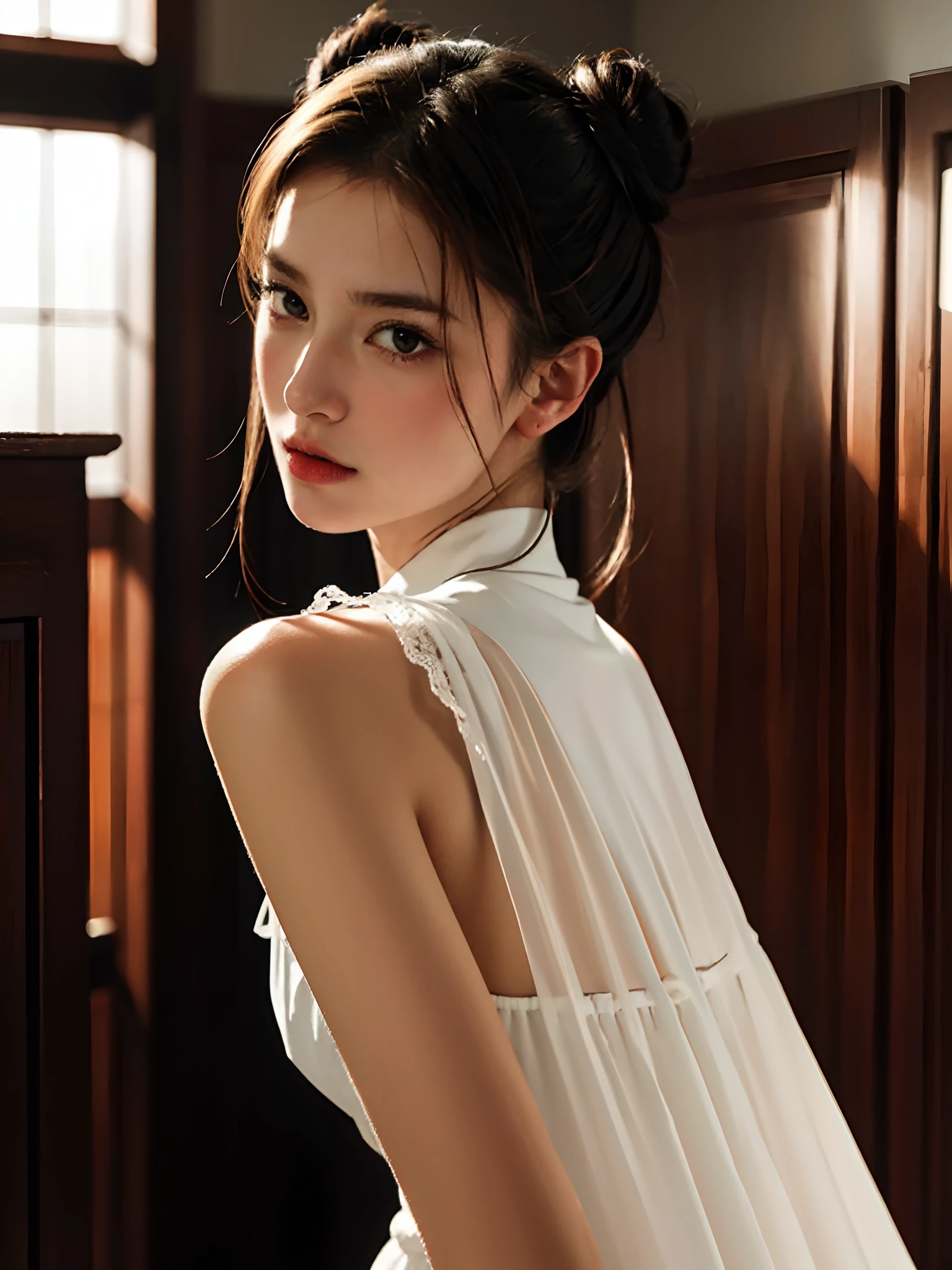 1girls, natural lightting, Top quality, Meisterwerk, Illustration, very delicate and beautiful, Highly detailed, CG, Einheit, 8k Hintergrundbild, amazing, detailliert, Meisterwerk, Top quality, Offizielle Kunst, sehr detailliertes CG Unite 8k Hintergrundbild, dumm, unglaublich albern, huge filesize, super detailliert, high resolution, Highly detailed, beautiful detailed girls, Double Buns Frisur,