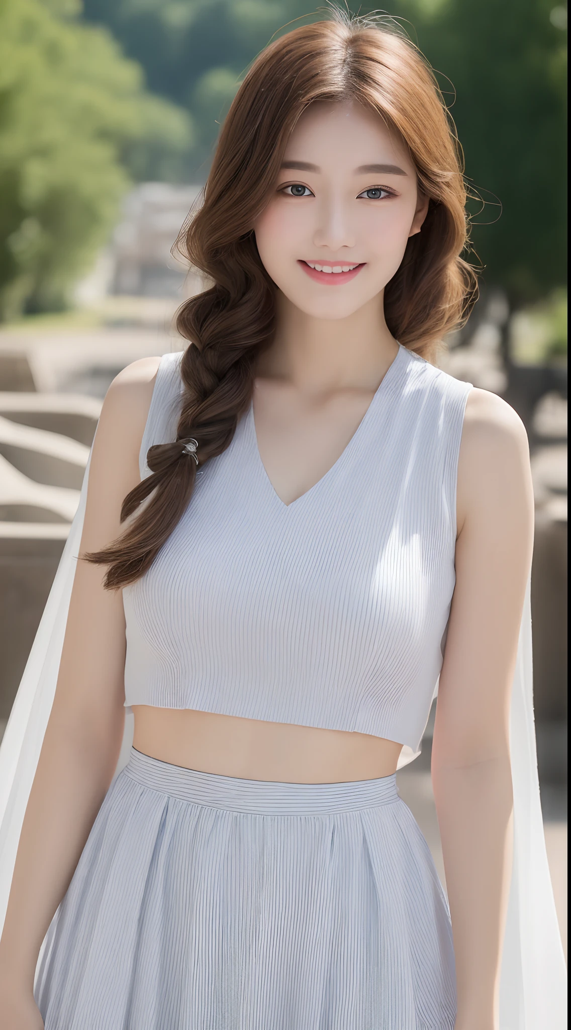 (8K、raw、proffesional、top-quality、​masterpiece:1.2)、(realisitic、Photorealsitic:1.37)、The ultra-detailliert、(portlate)、(Highest Detail Skin:1.2)、(Highest Detail Face:1.2)、poneyTail、M word、cinematlic lighting、1girll、a miniskirt、Miniscott