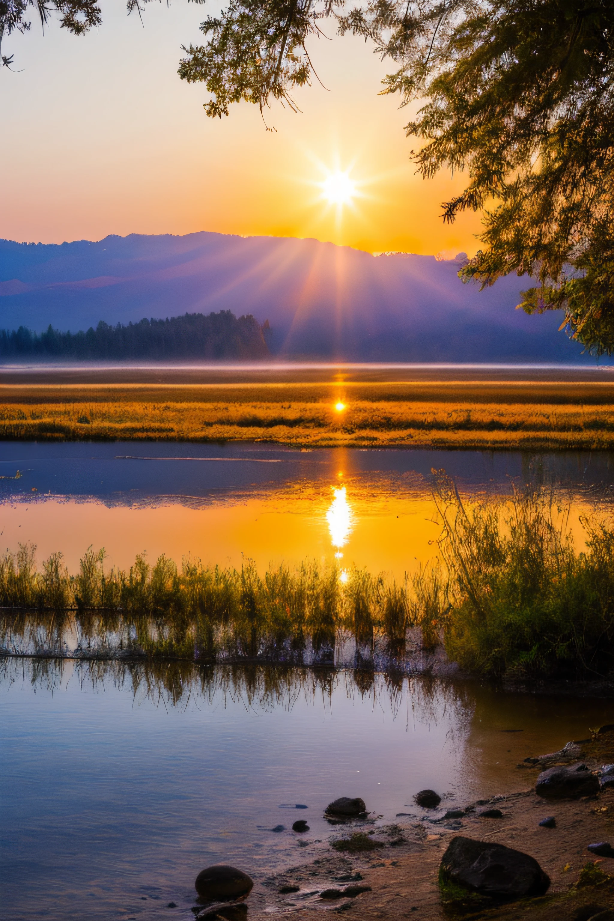 Best quality at best,tmasterpiece,Beautiful wilderness and natural fantastic animals,Under the setting sun,