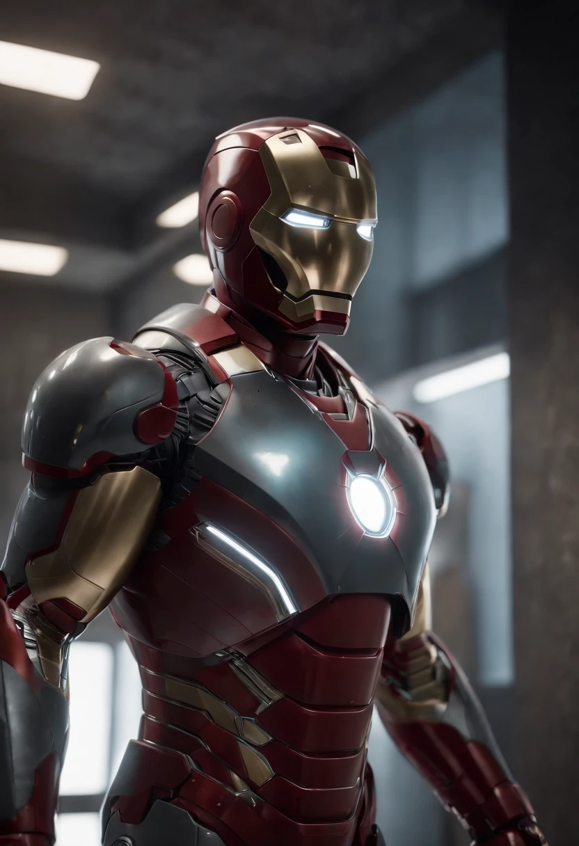 Marvel's somber half-length portrait of Iron Man holding an empty plate, with intricate angular cybernetic implants within a futuristic kitchen, cyberpunk, Foto premiada, Neon lights, cybernetic limb, obra maestra, UHD, 32K, ultrarrealista, HQ 4K, Renderizado en Unreal Engine 4K HQ, Renderizado en Unreal Engine 4K HQ, Arte conceptual 4K e hiperrealismo, Renderizado 4K detallado, Ironman, ArtStation 4K, Renderizado 4K de alto detalle, Tendencias 4K en la sede de ArtStation, Extremadamente fotorrealista