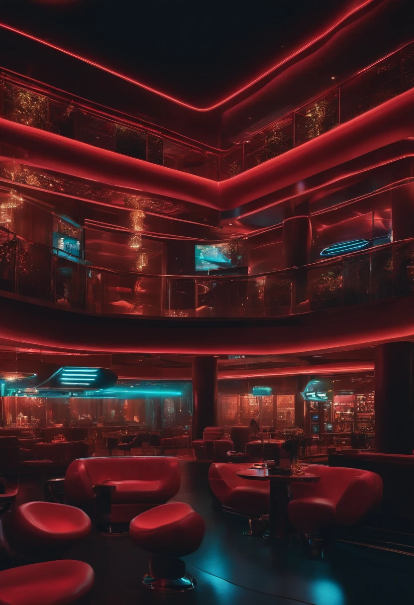 clube de strip, cenario futurista, Cyberpunk, 8k