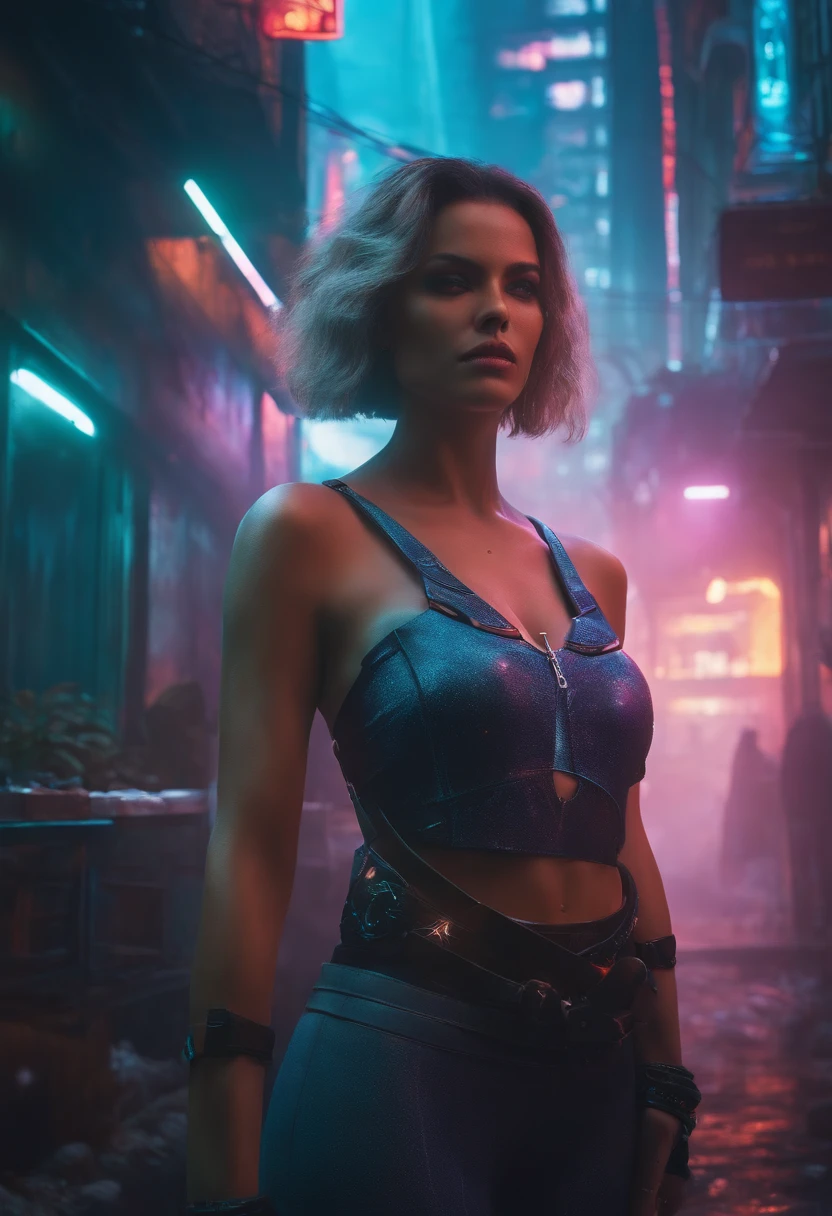beco, cenario futurista, Cyberpunk, 8k