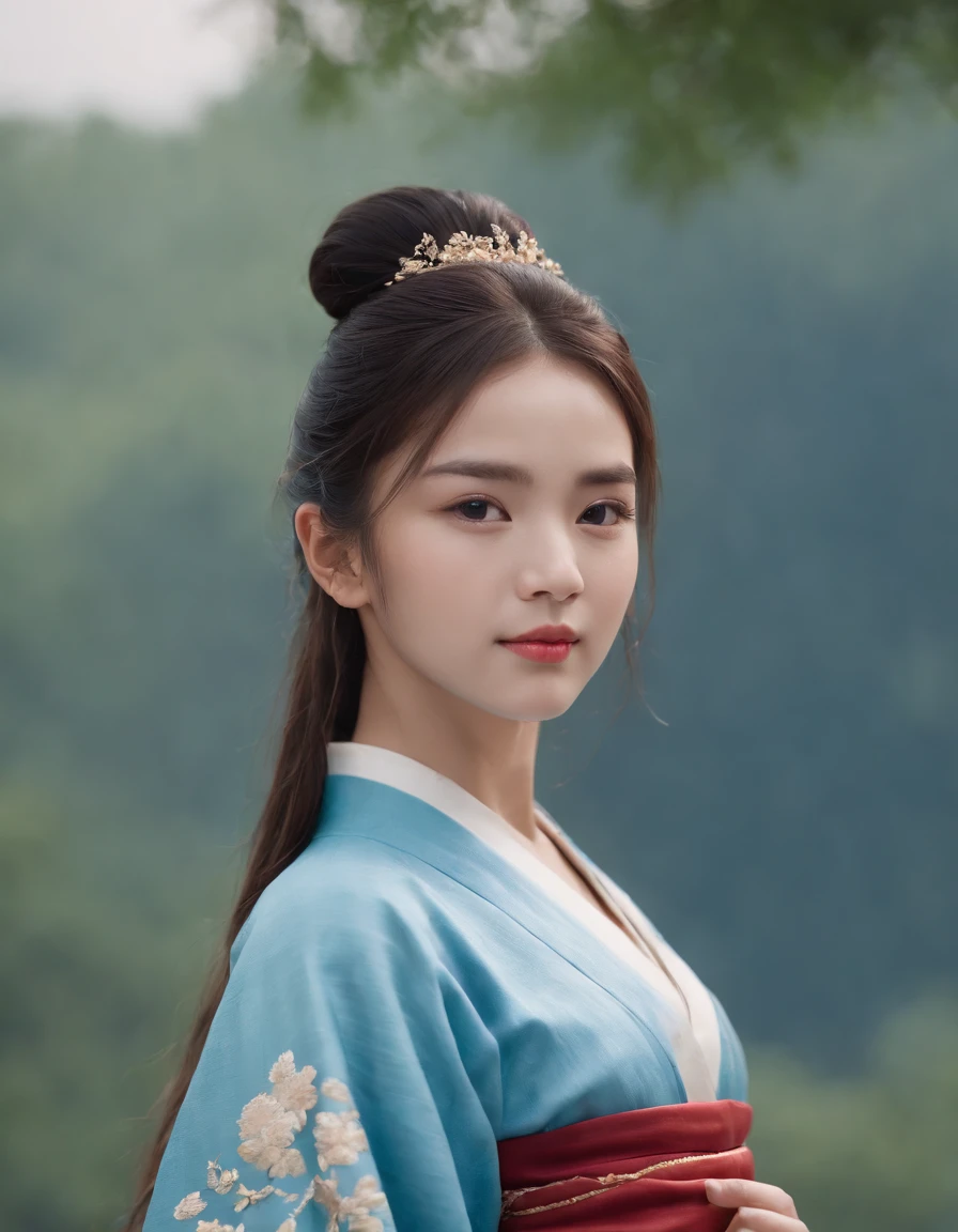 (8k, best quality, masterpiece:1.2), (realistic, photo-realistic:1.2)1girl,perfect face, perfect eyes,pureerosface_v1, blue hanfu,hanfu, ming style,(full body:1.2),
