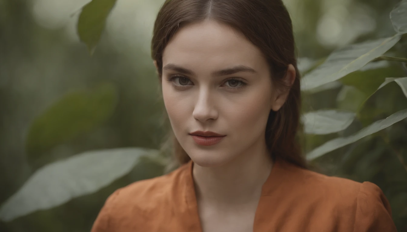 jungles, Dark orange and light gray style, Transcendent dreams, Hasselblad H6D-400c, Backlit photography, photo taken with provia, Emotional expressionist elegant gesture (Upper body)