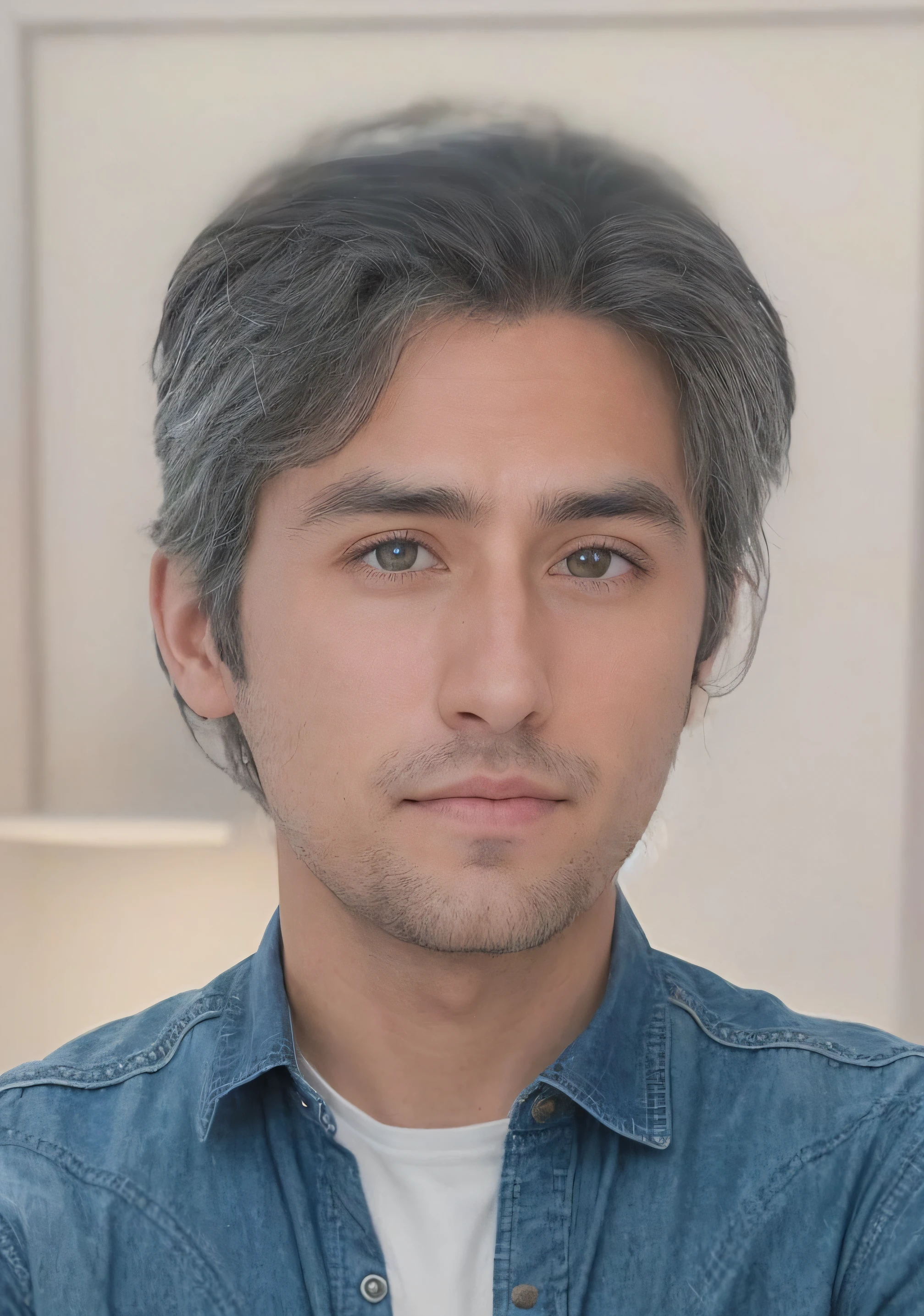 Hay un hombre con una camisa azul y una camisa blanca, Cara realista, Retrato VFX altamente detallado, Persona realista, Anime semi realista, Cara fotorrealista, Anime semi - realista, Cara fotorrealista, imagen realista, Generar cara realista, Retrato VFX altamente detallado de, Estilo de realismo de anime, Cara real detallada, Foto de retrato realista, Cara realista, Cara detallada y precisa