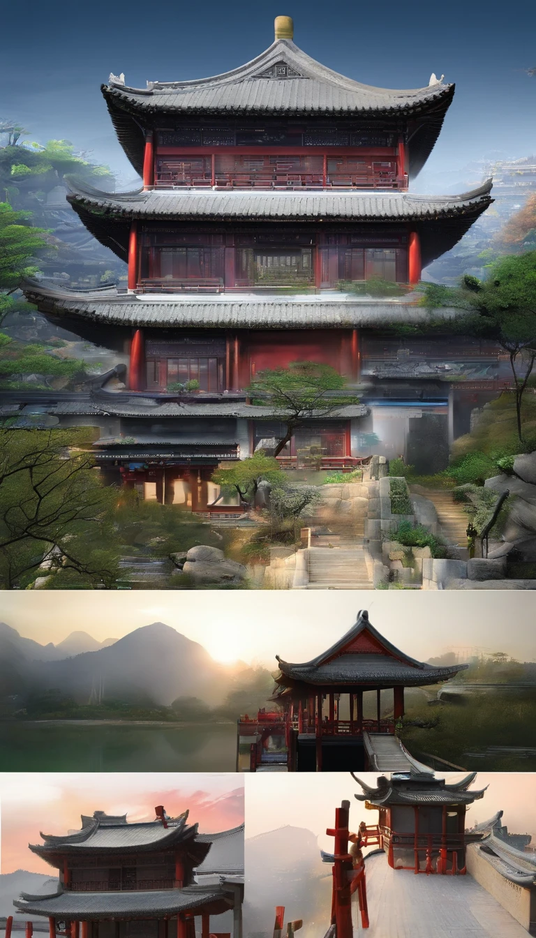 Blue and white porcelain,Ceramic material,Chinese palace of the Tang Dynasty,artwork of a,Ornaments, high detail,3D, Chiaroscuro, Cinematic lighting, god light, Cinematic lighting, hyper HD, High details, Best quality, A high resolution, Textured skin,over distances