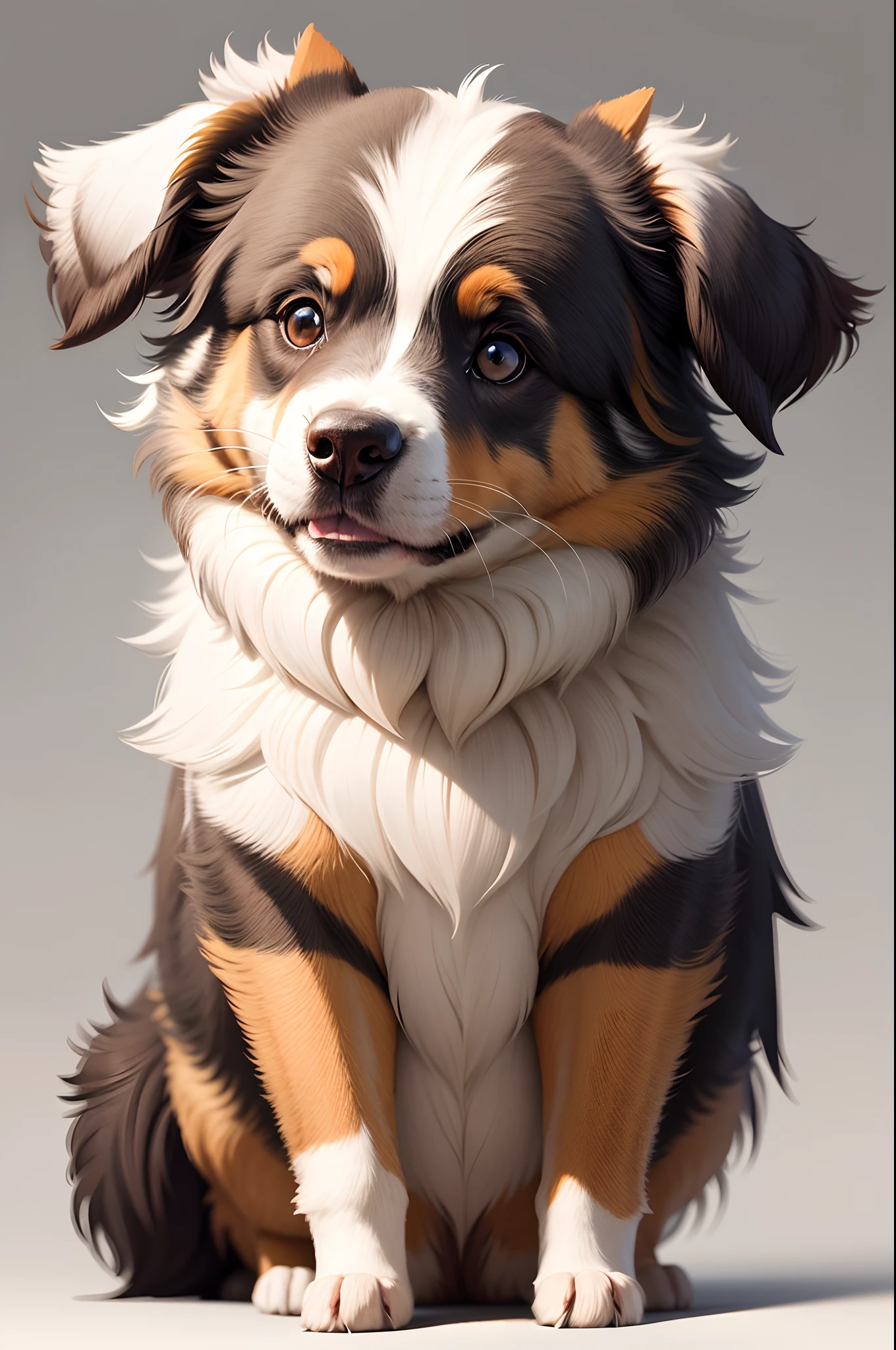 Australian Shepherd,design,vector,head,looking to side, on white background
