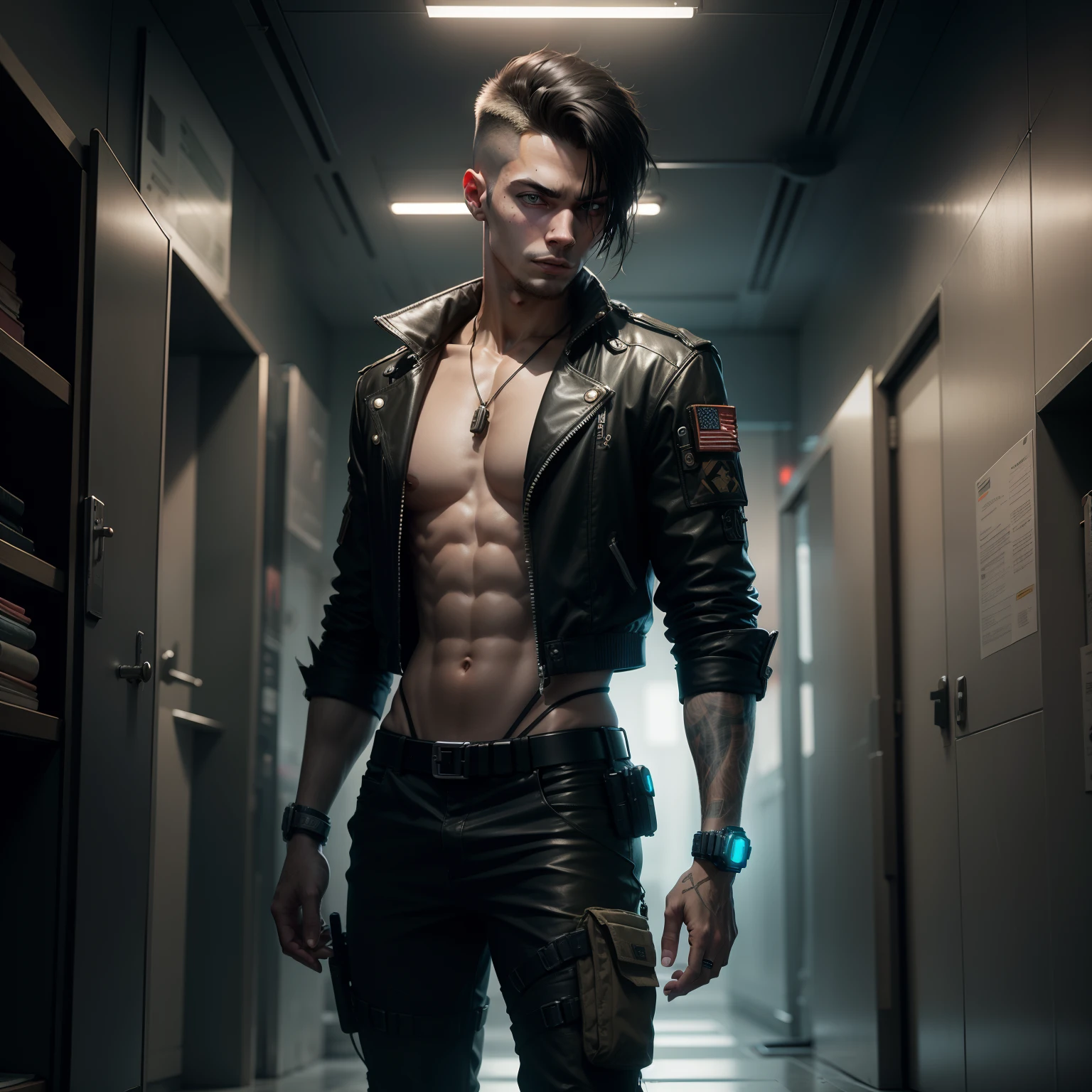 cyberpunk,smartboy,lighting realistic background,8k,v4,army,pant