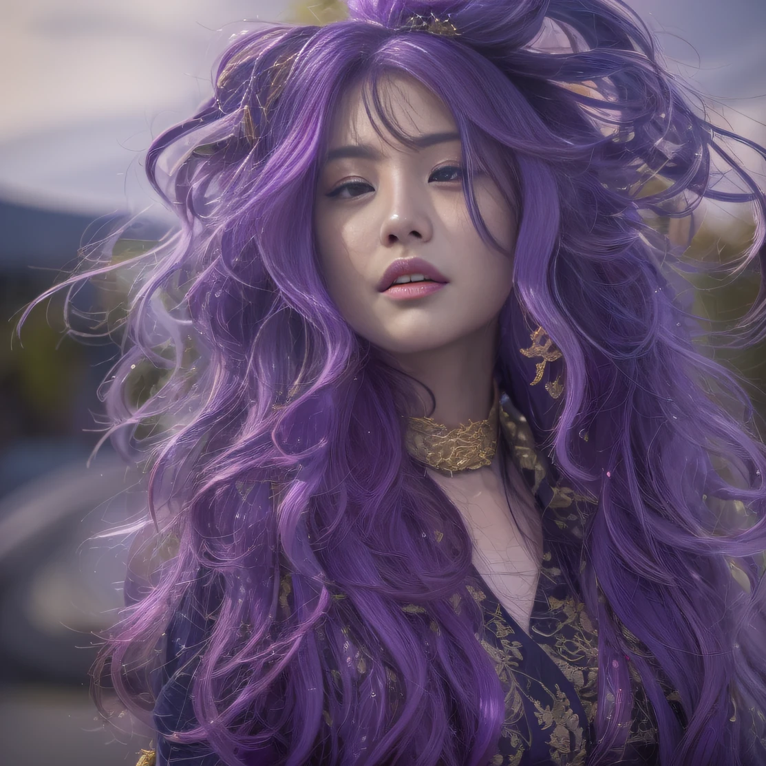 Agate glass texture 32K(tmasterpiece,k hd,hyper HD,32K)Long flowing bright purple hair,Autumn Pond,zydink, a color, Asian people (Kizi), (Red scarf), Combat posture, looking at the ground, long whitr hair, Floating bright purple, Fire cloud pattern gold tiara, Chinese long-sleeved gold silk garment, (abstract ink splash:1.2), white backgrounid,Lotus protector(realisticlying:1.4),Bright purple hair,Smoke on the road,The background is pure, A high resolution, the detail, RAW photogr, Sharp Re, Nikon D850 Film Stock Photo by Jefferies Lee 4 Kodak Portra 400 Camera F1.6 shots, Rich colors, ultra-realistic vivid textures, Dramatic lighting, Unreal Engine Art Station Trend, cinestir 800,Long flowing bright purple hair