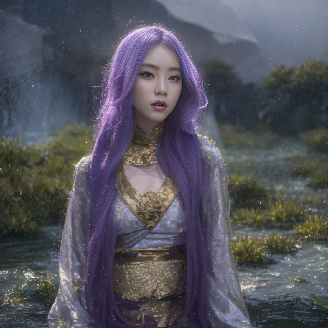 Agate glass texture 32K(tmasterpiece,k hd,hyper HD,32K)Long flowing bright purple hair,Autumn Pond,zydink, a color, Asian people (Kizi), (Red scarf), Combat posture, looking at the ground, long whitr hair, Floating bright purple, Fire cloud pattern gold tiara, Chinese long-sleeved gold silk garment, (abstract ink splash:1.2), white backgrounid,Lotus protector(realisticlying:1.4),Bright purple hair,Smoke on the road,The background is pure, A high resolution, the detail, RAW photogr, Sharp Re, Nikon D850 Film Stock Photo by Jefferies Lee 4 Kodak Portra 400 Camera F1.6 shots, Rich colors, ultra-realistic vivid textures, Dramatic lighting, Unreal Engine Art Station Trend, cinestir 800,Long flowing bright purple hair