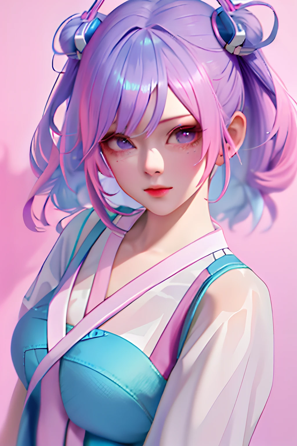 there is a woman with blue hair and a pink purse, artwork in the style of guweiz, inspired by Yanjun Cheng, guweiz, anime style. 8k, by Yanjun Cheng, anime styled 3d, guweiz on pixiv artstation, guweiz on artstation pixiv, ross tran 8 k, rossdraws pastel vibrant